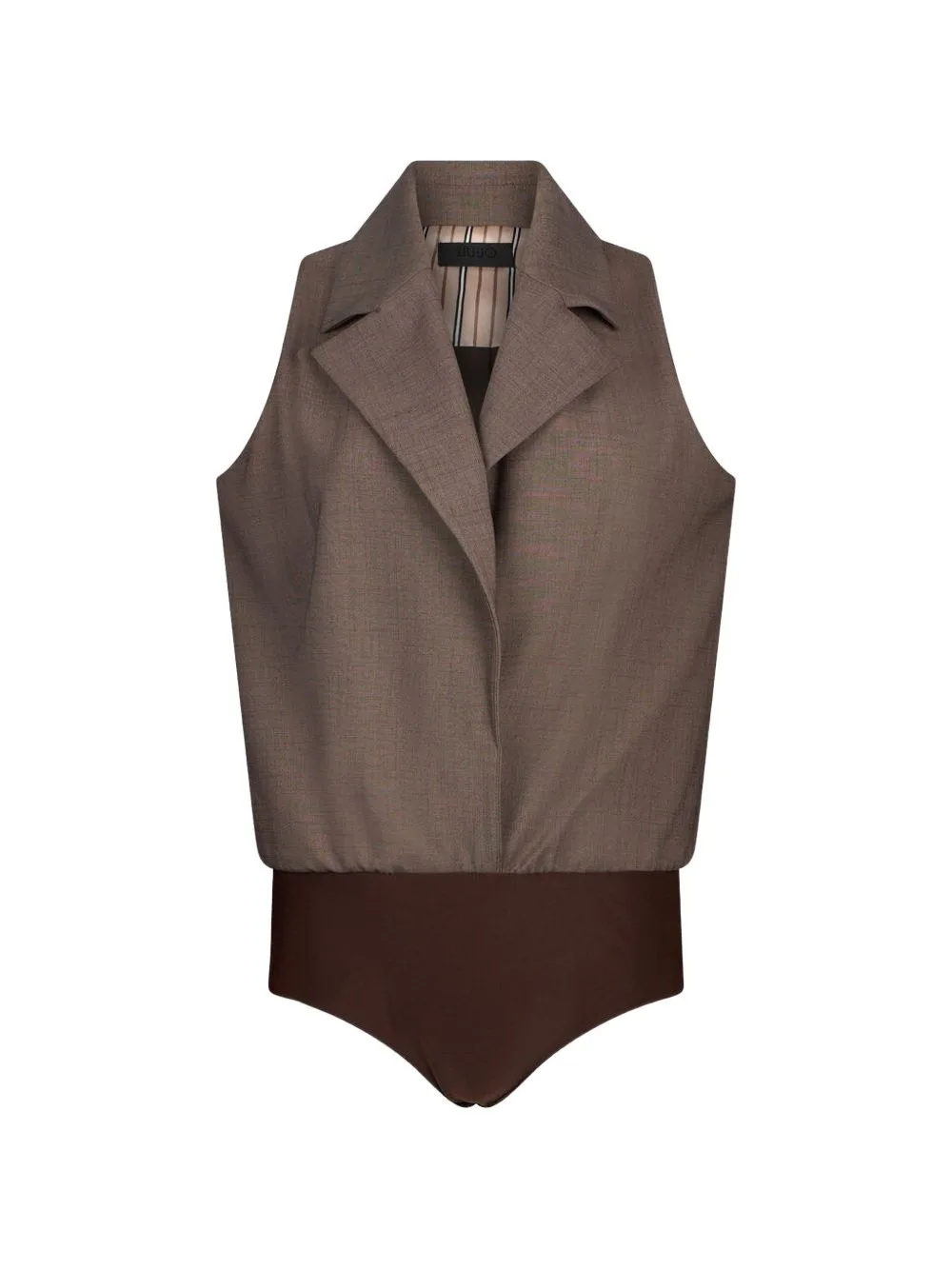 Mélange Fabric Vest Bodysuit by LIU JO