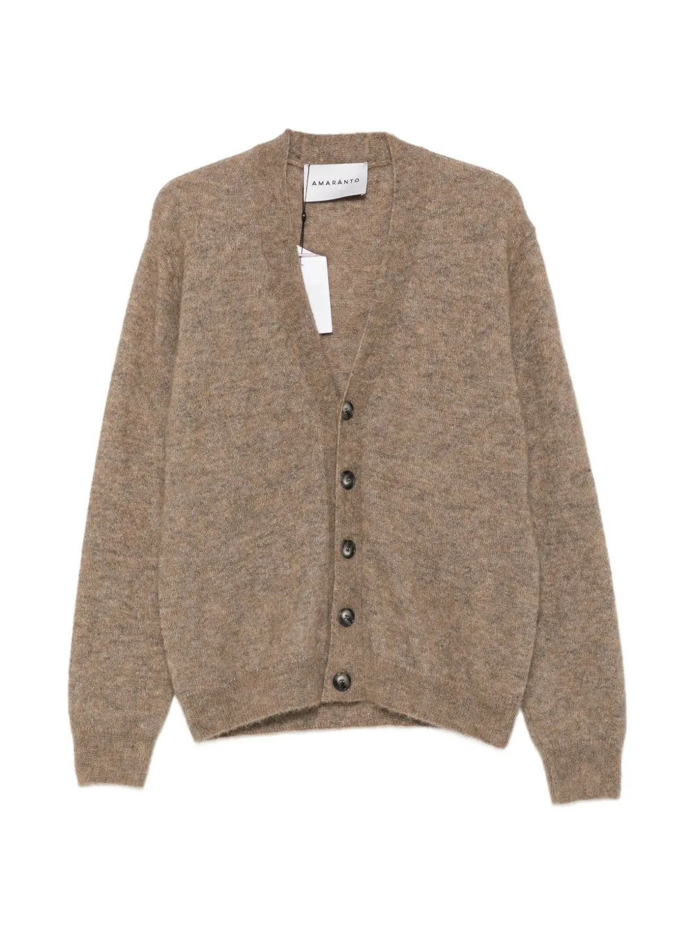 V-Neck Button-Up Cardigan by AMARANTO