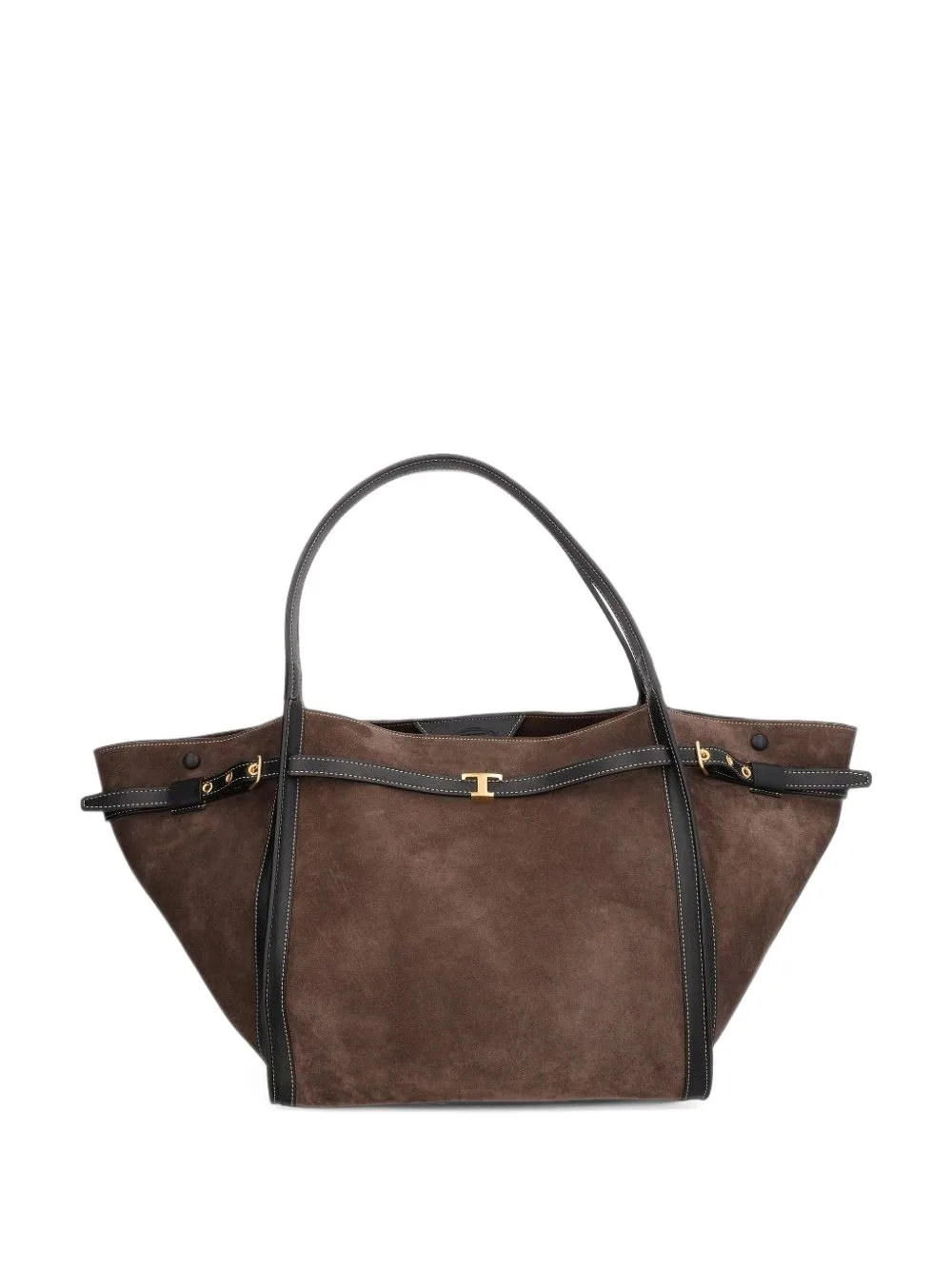 T Signature Shopping Bag in Suede Medium by Tod's