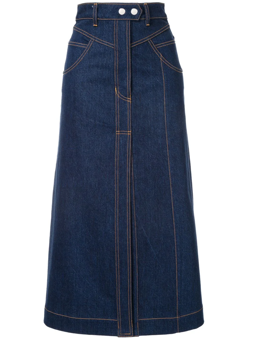 Traffic Panelled Denim Skirt by Ellery