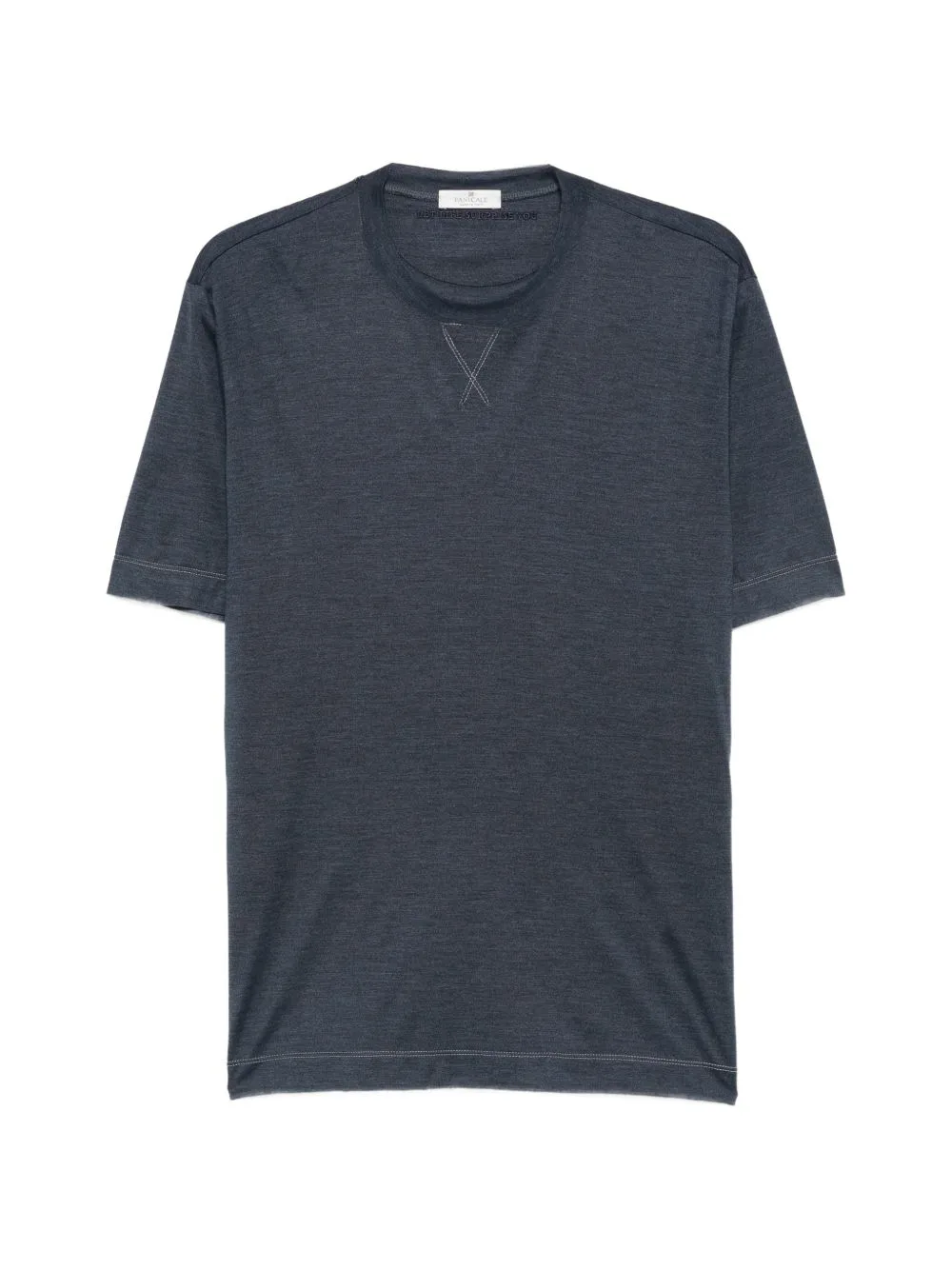 Cross-Stitch Detail Round-Neck T-Shirt
