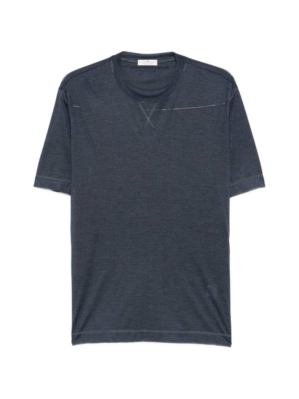 Cross-Stitch Detail Round-Neck T-Shirt by PANICALE