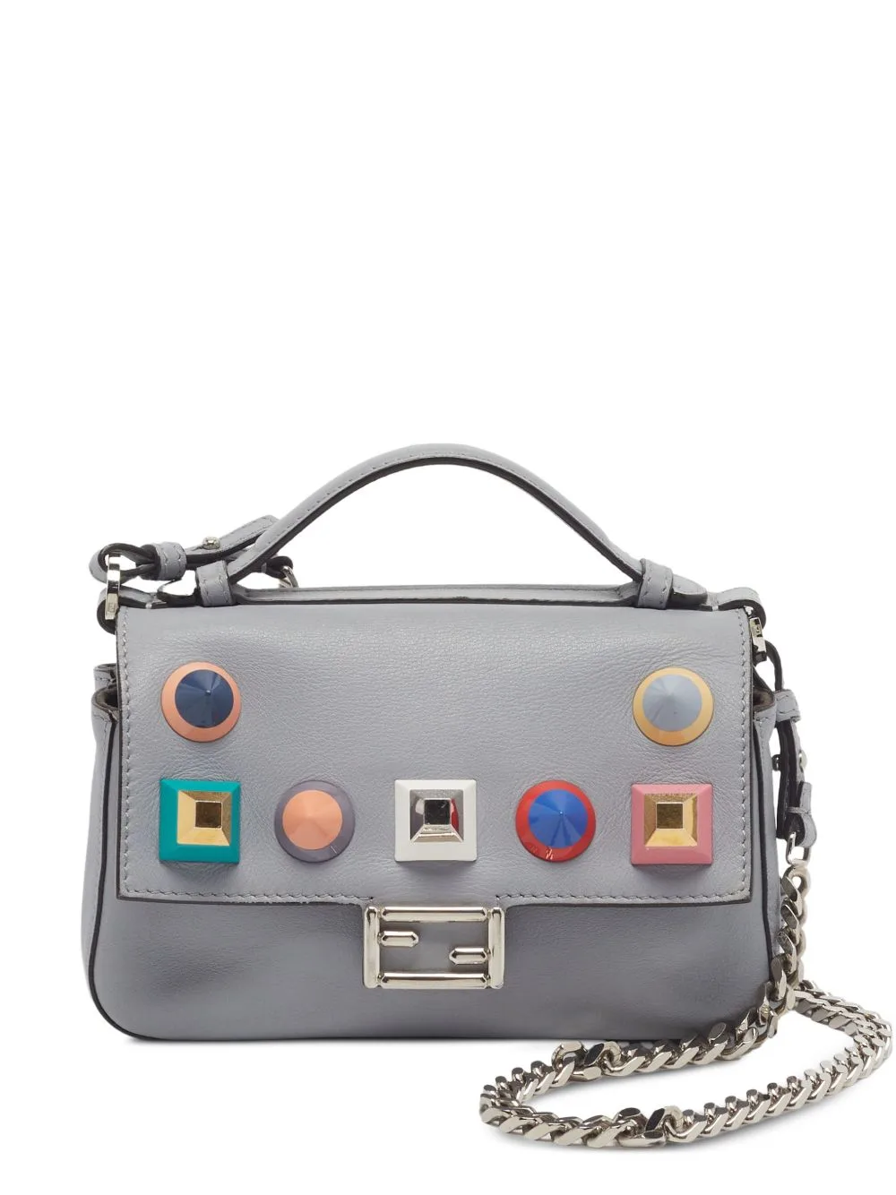 2017 Studded Double Baguette Shoulder Mini Bag by Fendi Pre-Owned