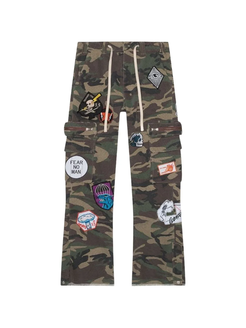 Patchwork Flared Cargo Pants by GODSPEED