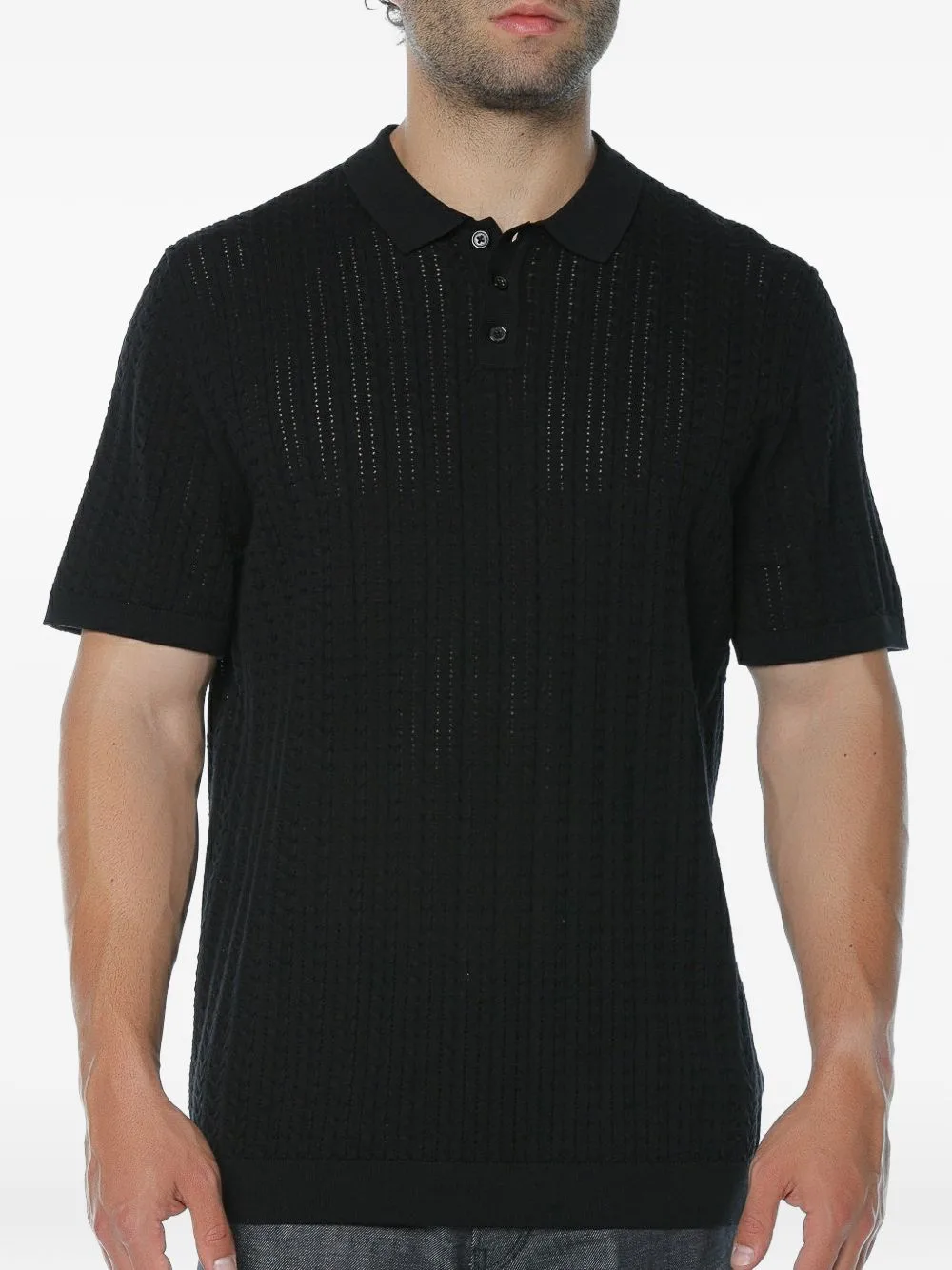 Cable-Knit Polo Shirt by Drykorn