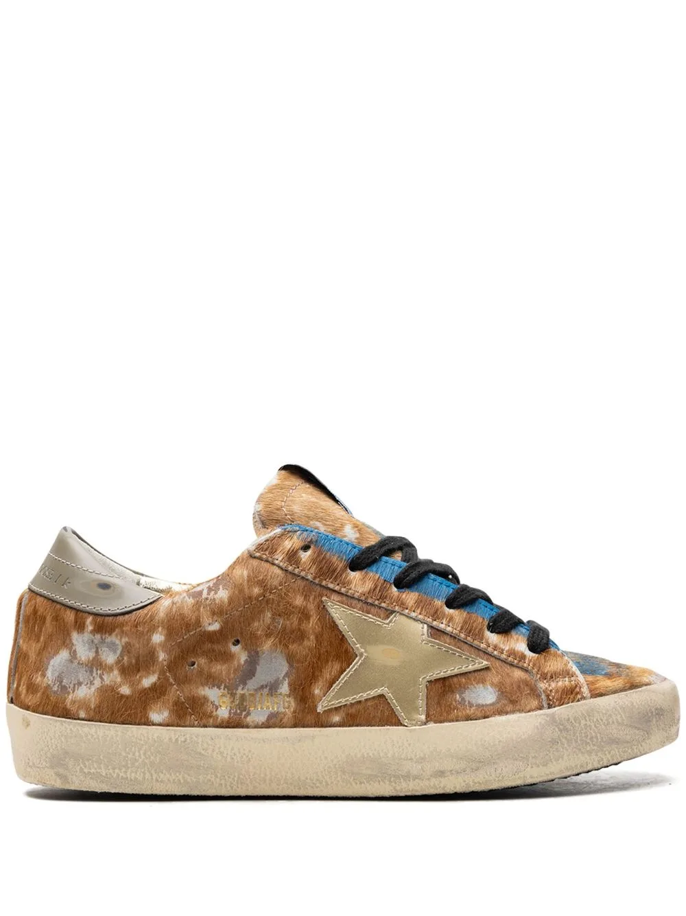 Super-Star Leo Hazelnut/Light Grey/Gold/Grey/Blue Sneakers by Golden Goose