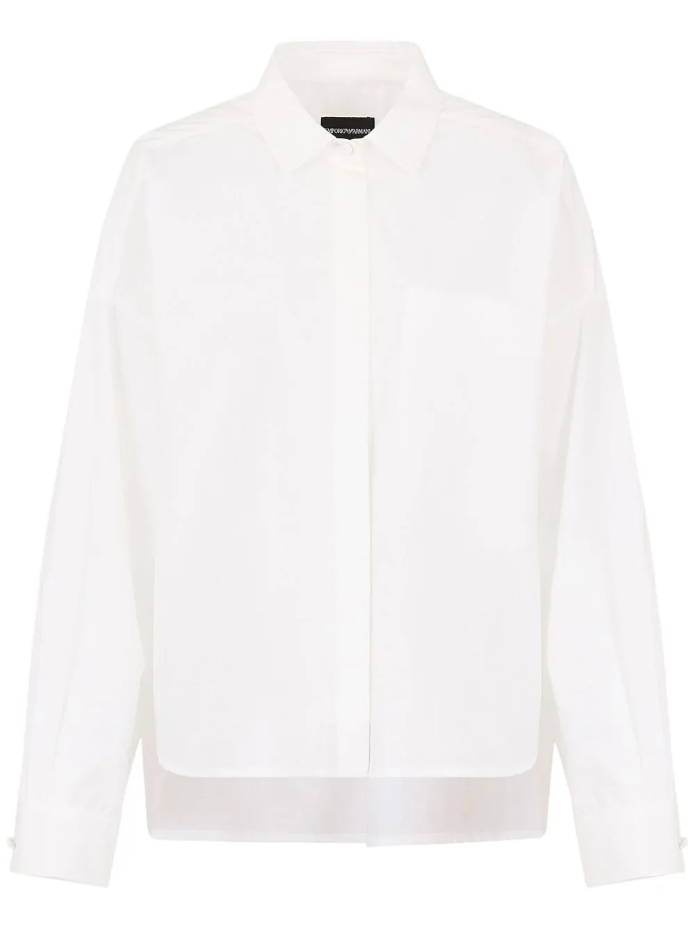 Drop-Shoulder Cotton Shirt by Emporio Armani