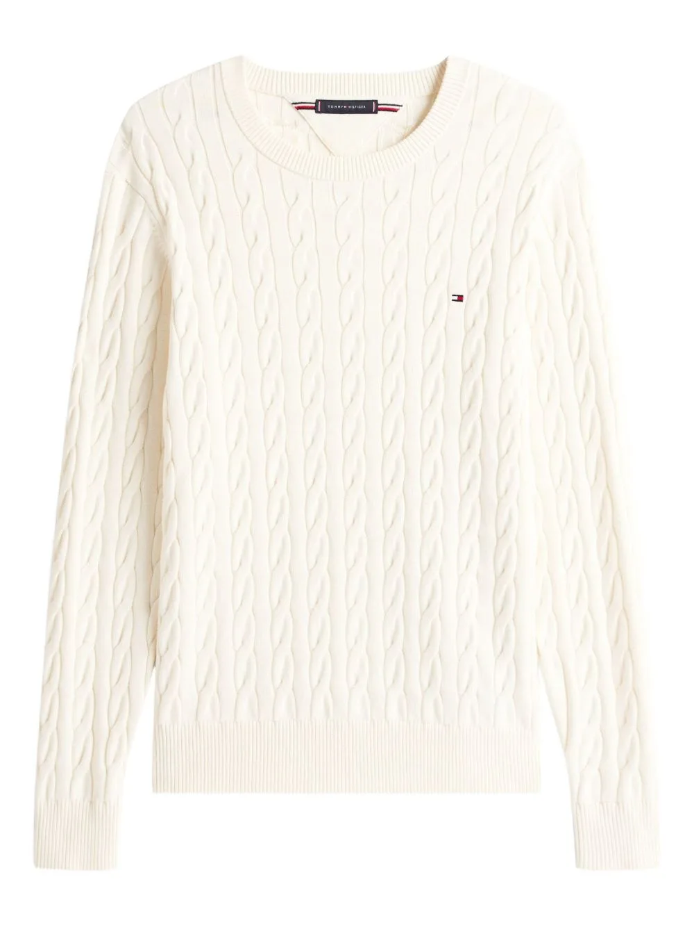 Logo-Embroidered Cable-Knit Sweater by Tommy Hilfiger