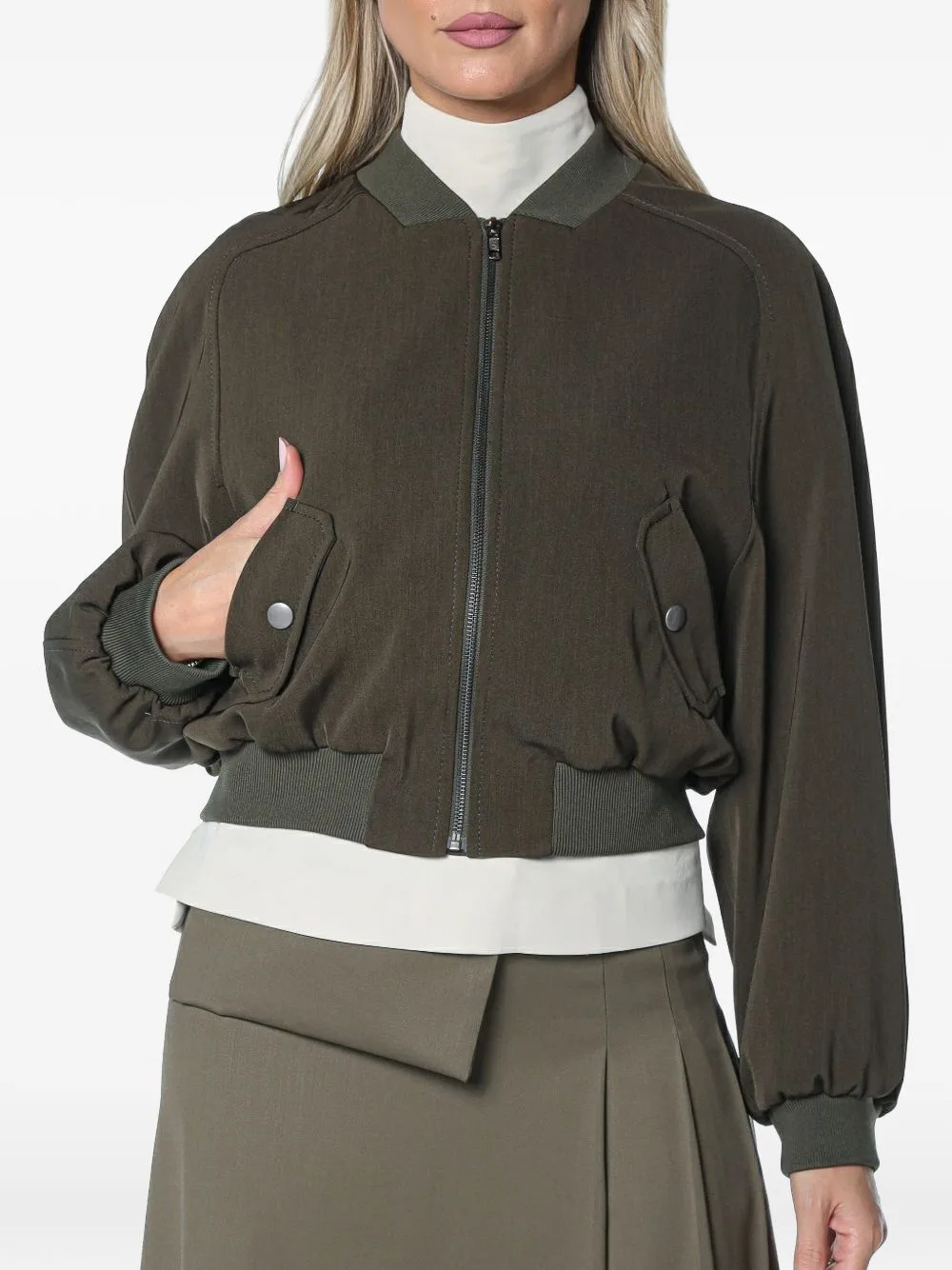 Marham Ribbed-Trim Bomber Jacket
