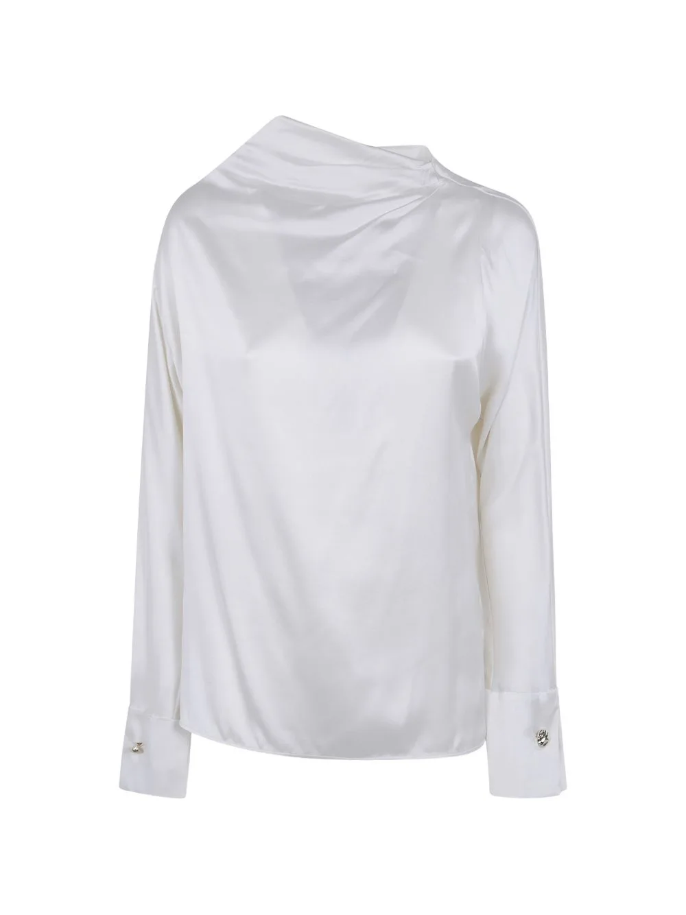 Draped-Neck Silk Shirt by Max Mara