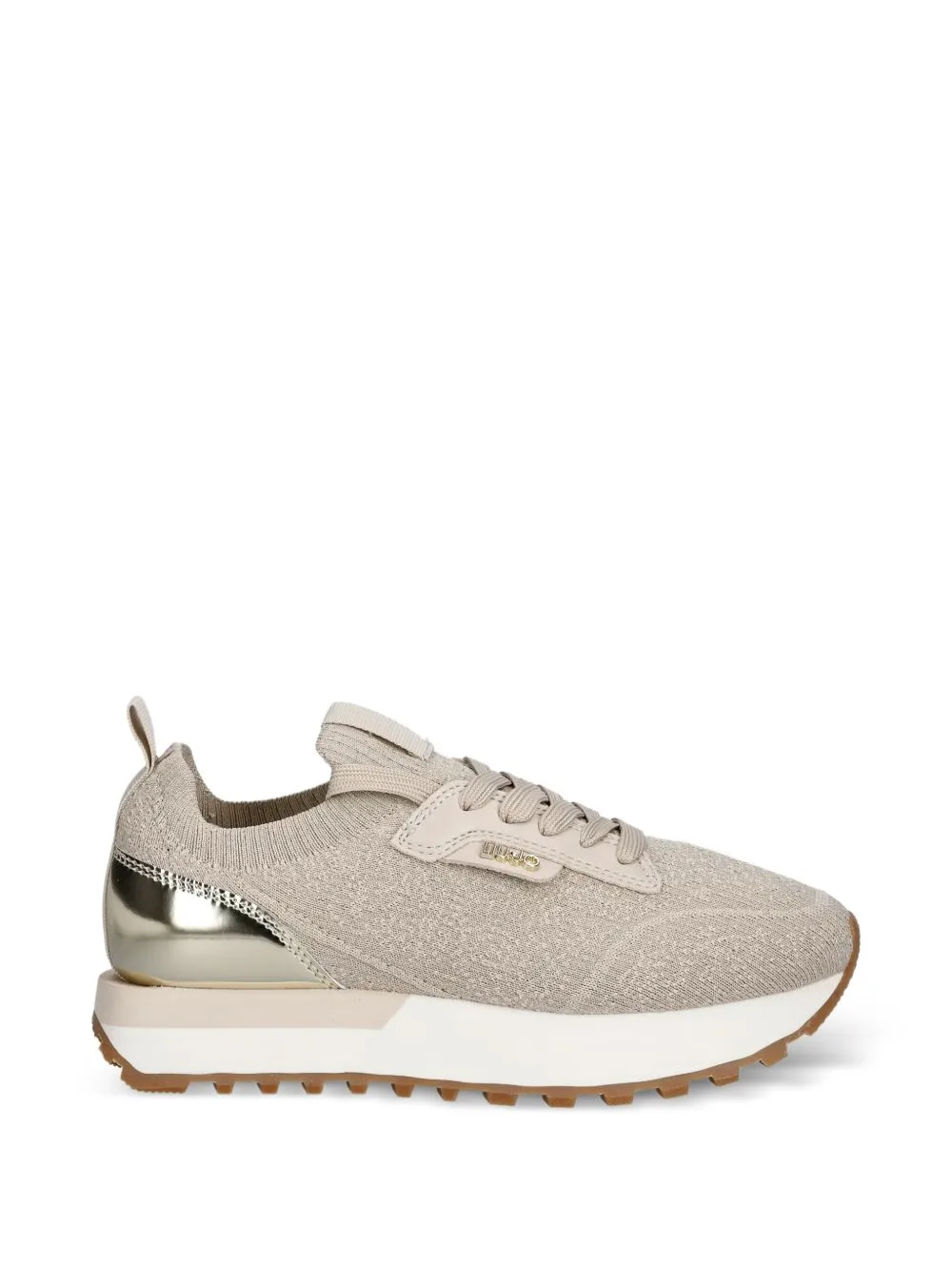 Glitter-Effect Metallic-Panel Sneakers by LIU JO