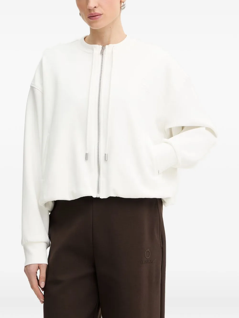 Logo-Embossed Zip-Up Sweater by Trussardi