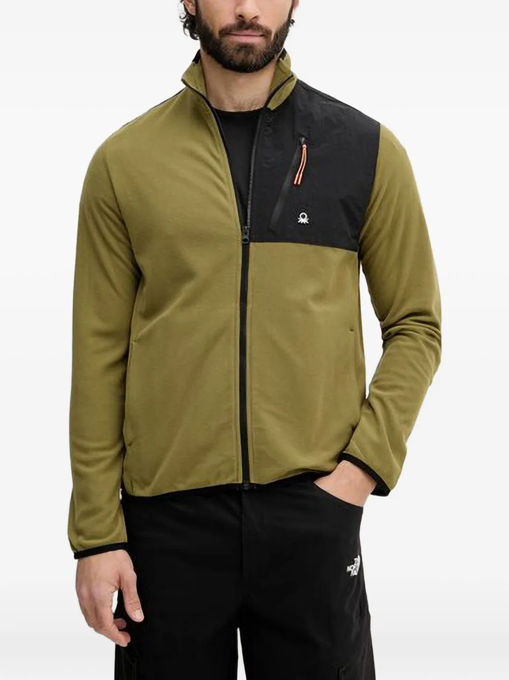 Zip-Up Panelled Sweatshirt by Benetton