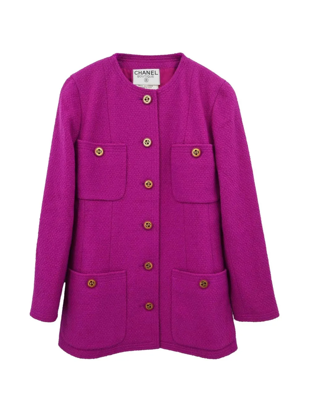 Collarless Tweed Jacket by CHANEL Pre-Owned