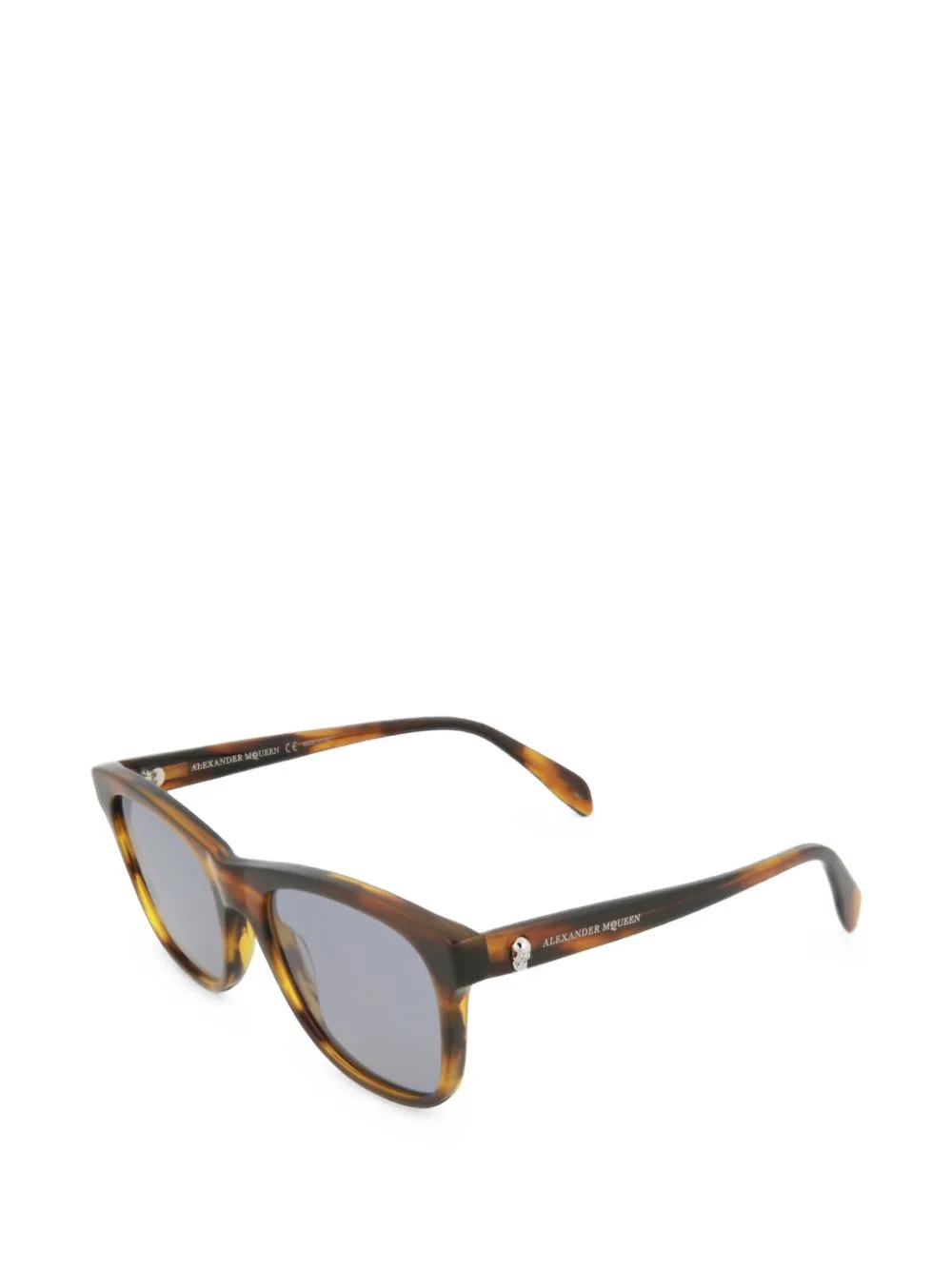 Tortoiseshell-Effect Skull Sunglasses by Alexander McQueen Eyewear