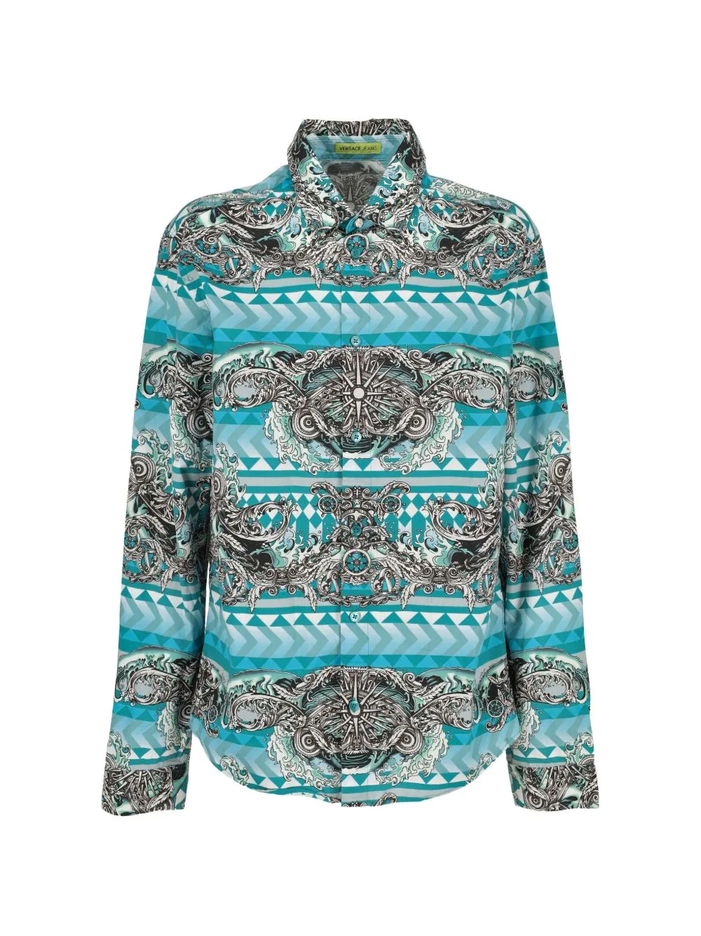 Graphic-Print Button-Up Shirt by Versace Pre-Owned