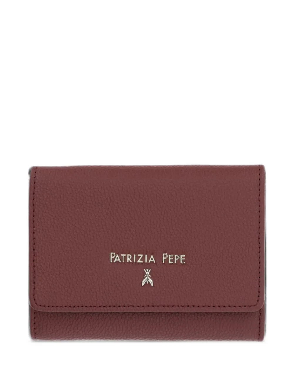 Logo-Plaque Pebble-Grain Wallet by Patrizia Pepe