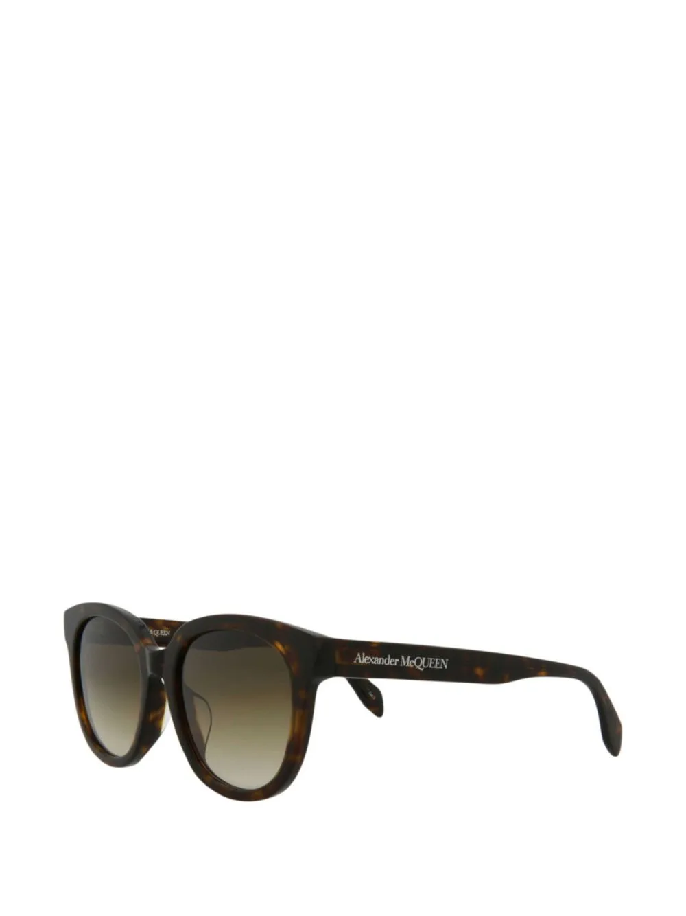 Tortoiseshell-Effect Round-Frame Sunglasses by Alexander McQueen Eyewear