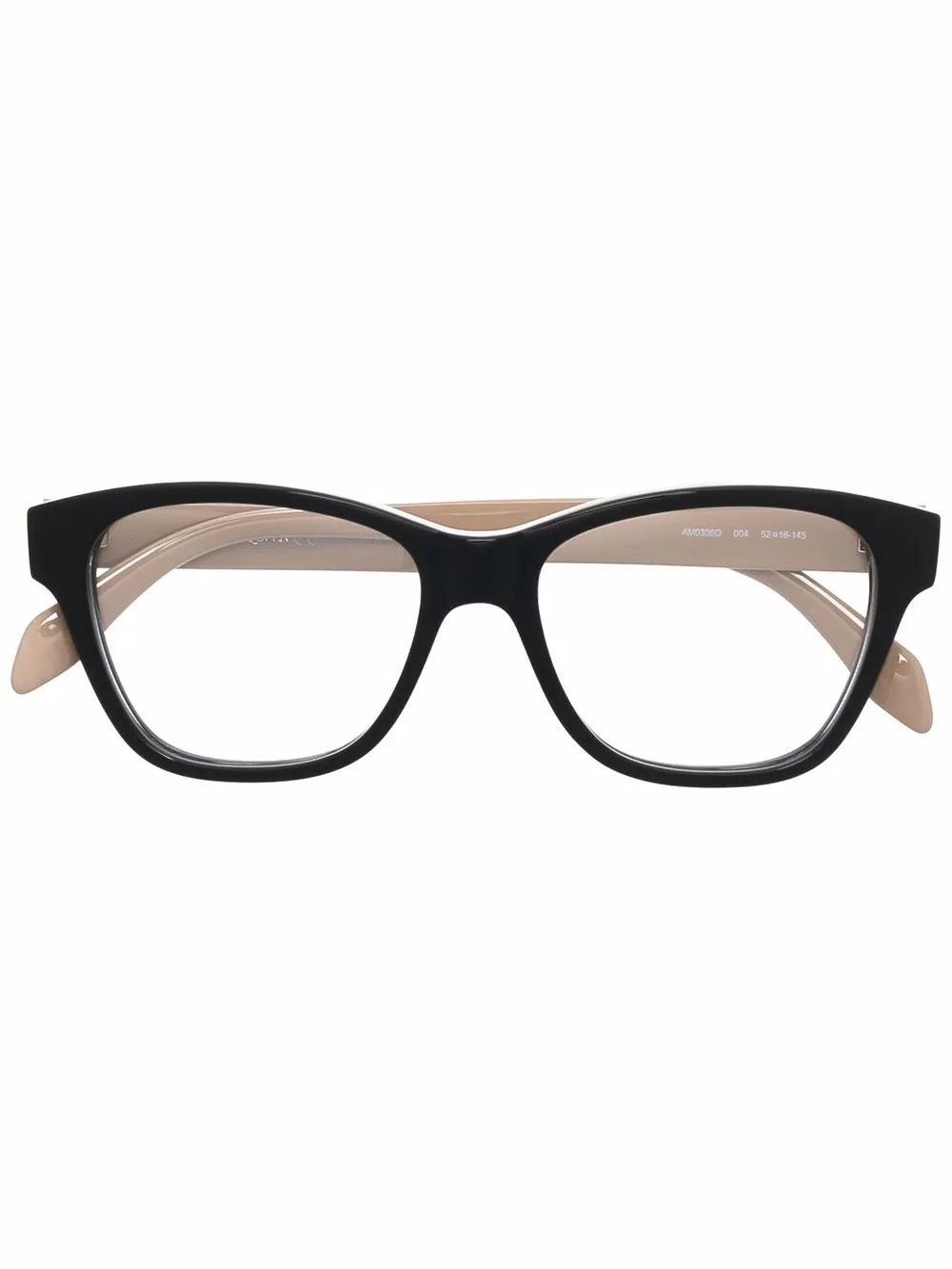 Square-Frame Clear Glasses by Alexander McQueen Eyewear