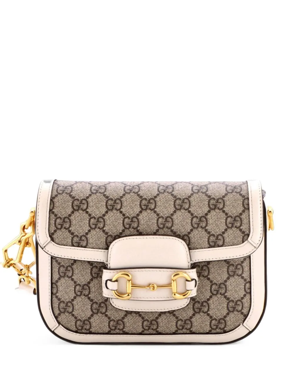 Horsebit 1955 Shoulder Bag GG Coated Canvas with Leather Mini Crossbody Bag by Gucci Pre-Owned