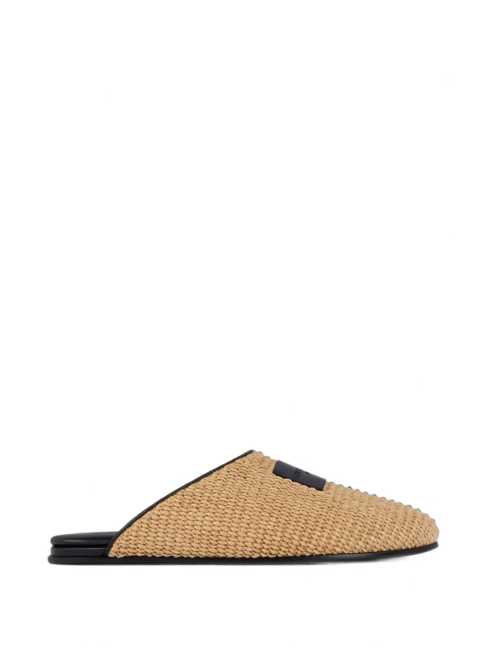 Label Raffia-Effect Flat Mules by Givenchy