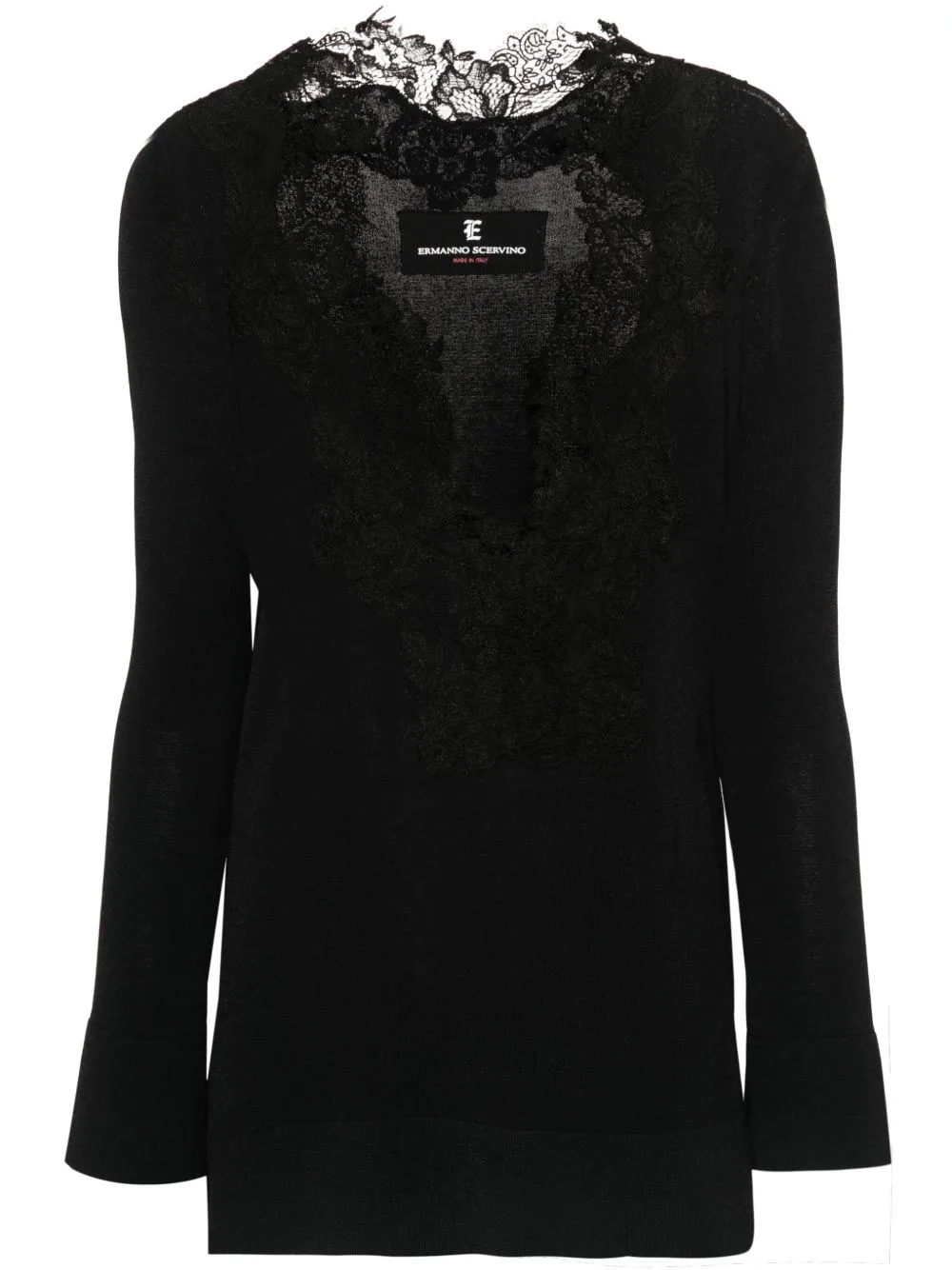 Lace-Trim Knitted T-Shirt by Ermanno Scervino
