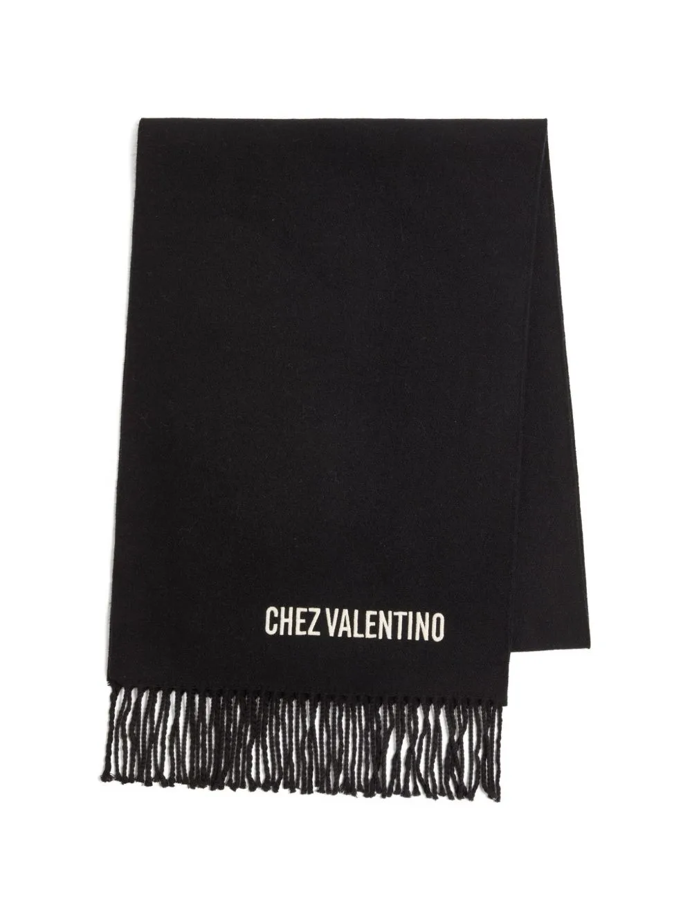 Wool Scarf with VLogo Embroidery by Valentino Garavani