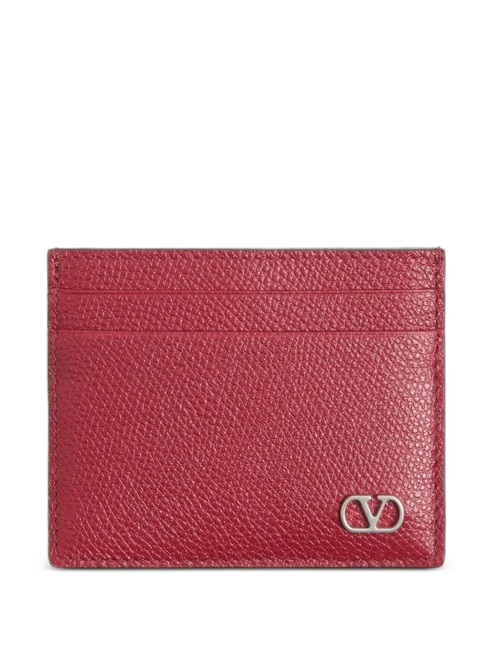 VLogo Signature Cardholder in Grainy Calfskin