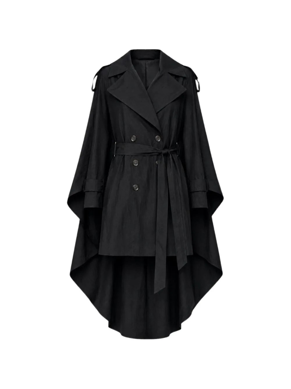 Double-Breasted High-Low Coat by Elisabetta Franchi