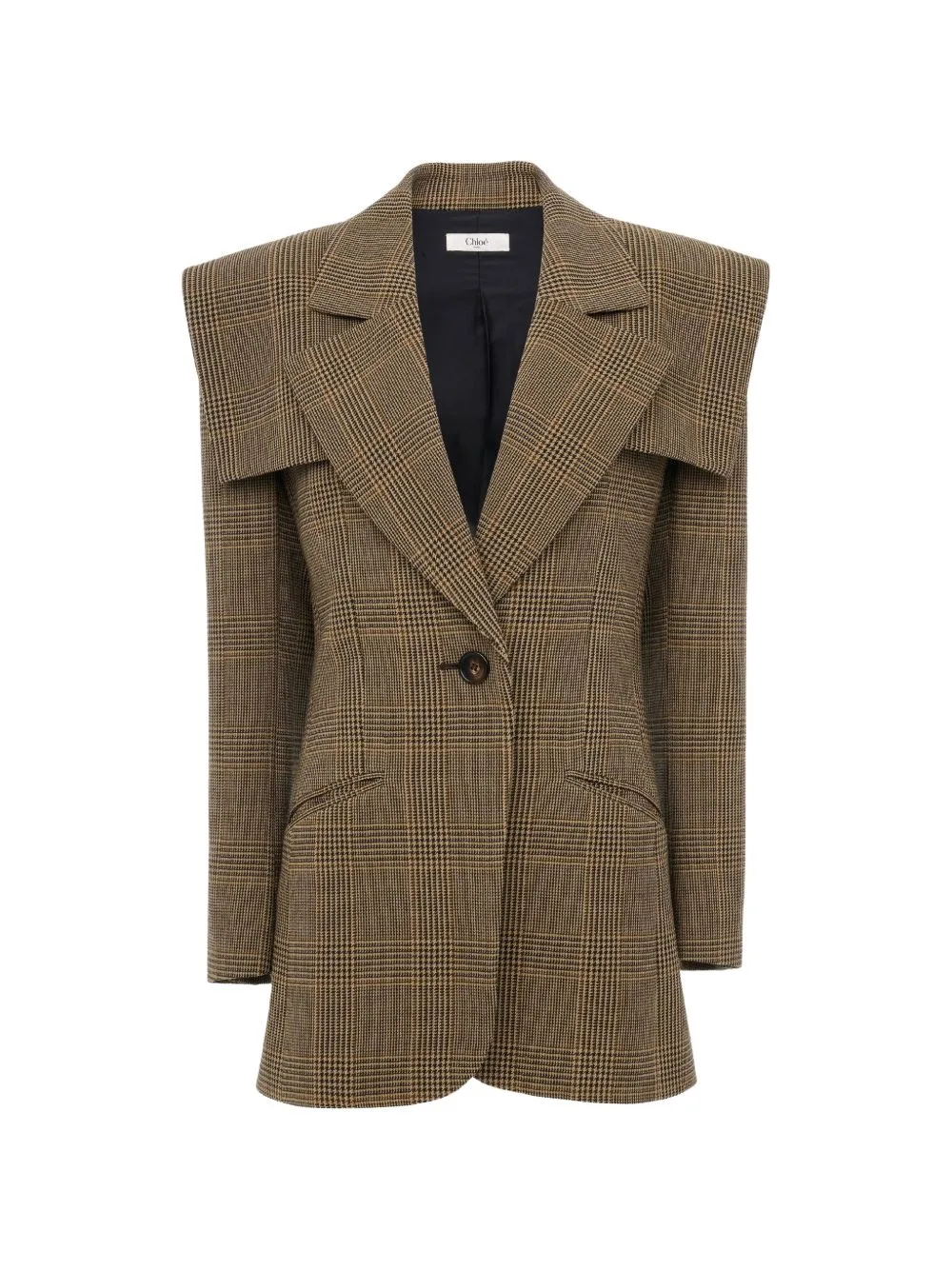 Check-Pattern Layered-Shoulder Jacket by Chloé