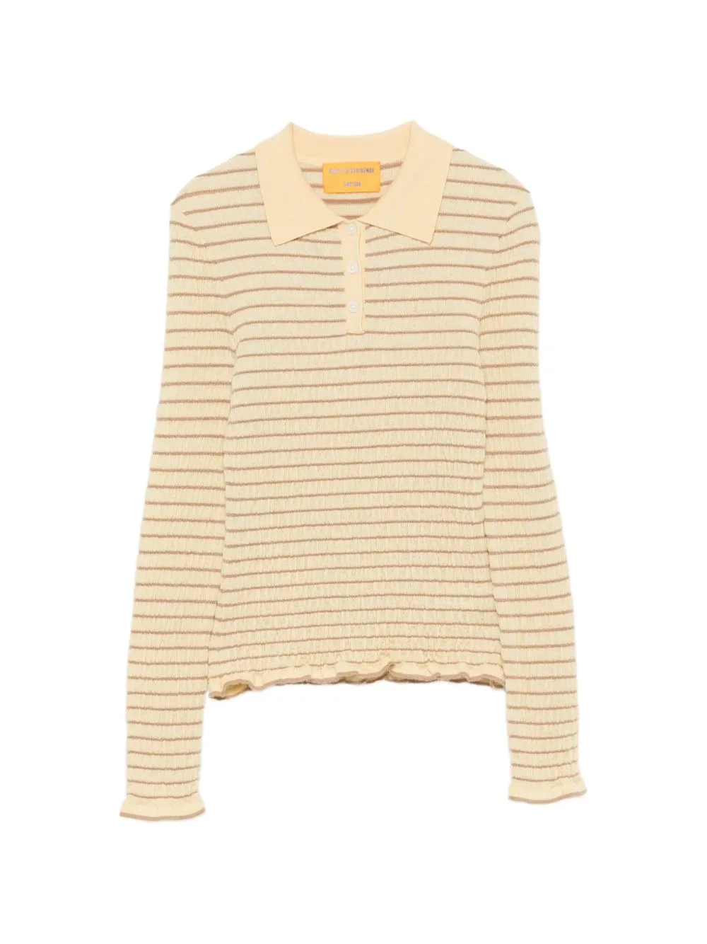 Striped Smocked Polo Top by Guest In Residence