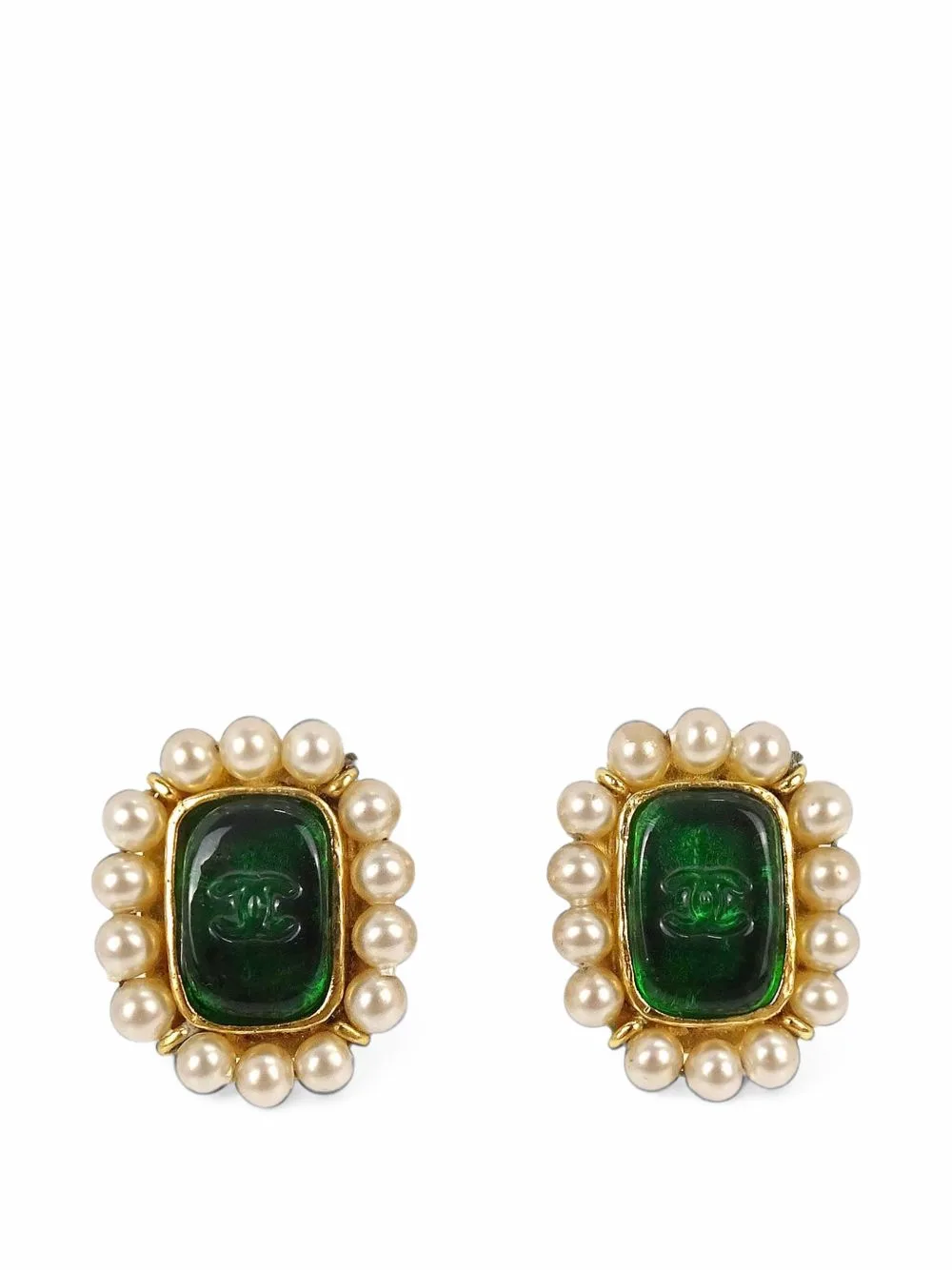 1994 Gripoix Costume Pearl Earrings by CHANEL Pre-Owned