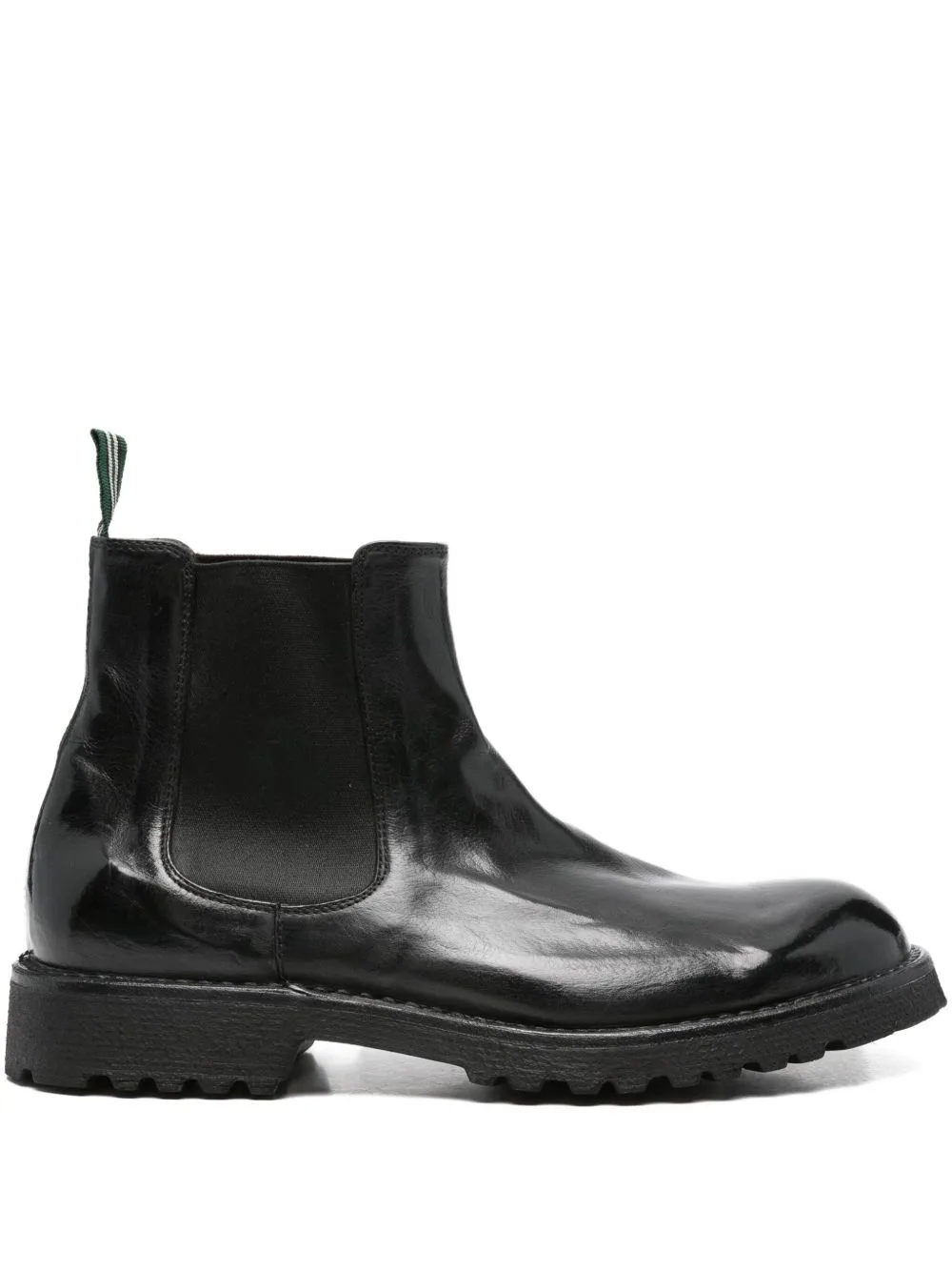 Elasticated-Panelled Leather Boots by Green George