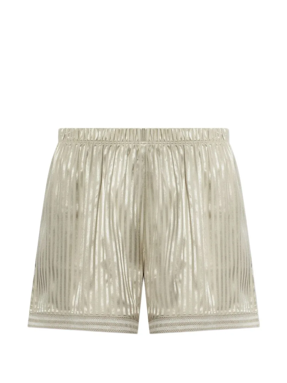 Satin-Stripe Lace-Trim Shorts