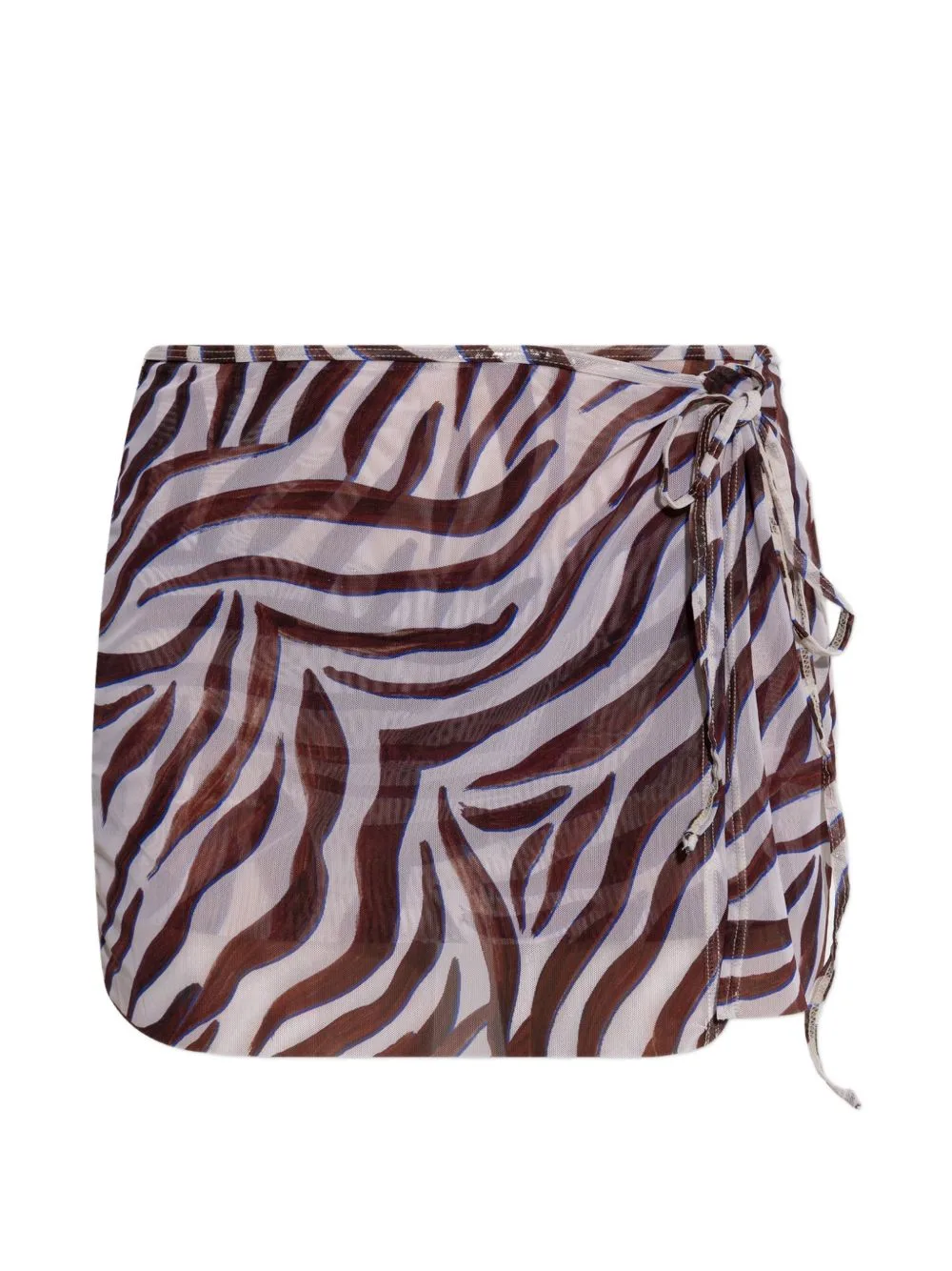 Maeve Zebra-Print Mesh Mini Skirt