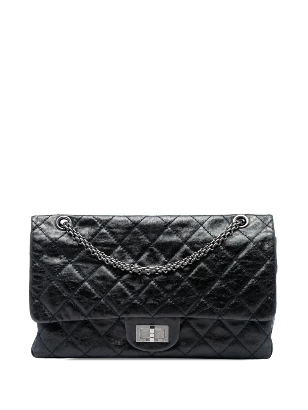 2006-2008 Quilted Aged Calfskin Reissue 2.55 Double Flap 227 Shoulder Bag by CHANEL Pre-Owned