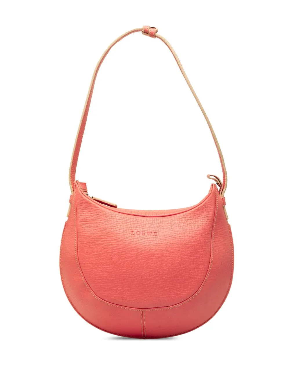 1990-2010 Embossed Leather Logo Hobo Bag by Loewe Pre-Owned