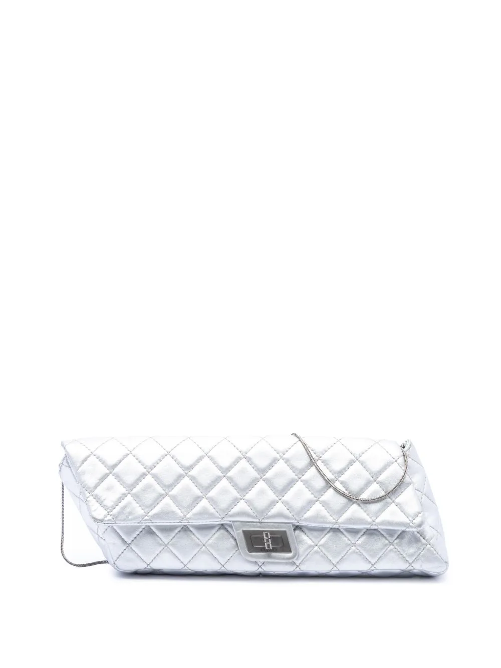 2008-2009 Quilted Metallic Lambskin Reissue 2.55 Clutch with Chain Shoulder Bag by CHANEL Pre-Owned