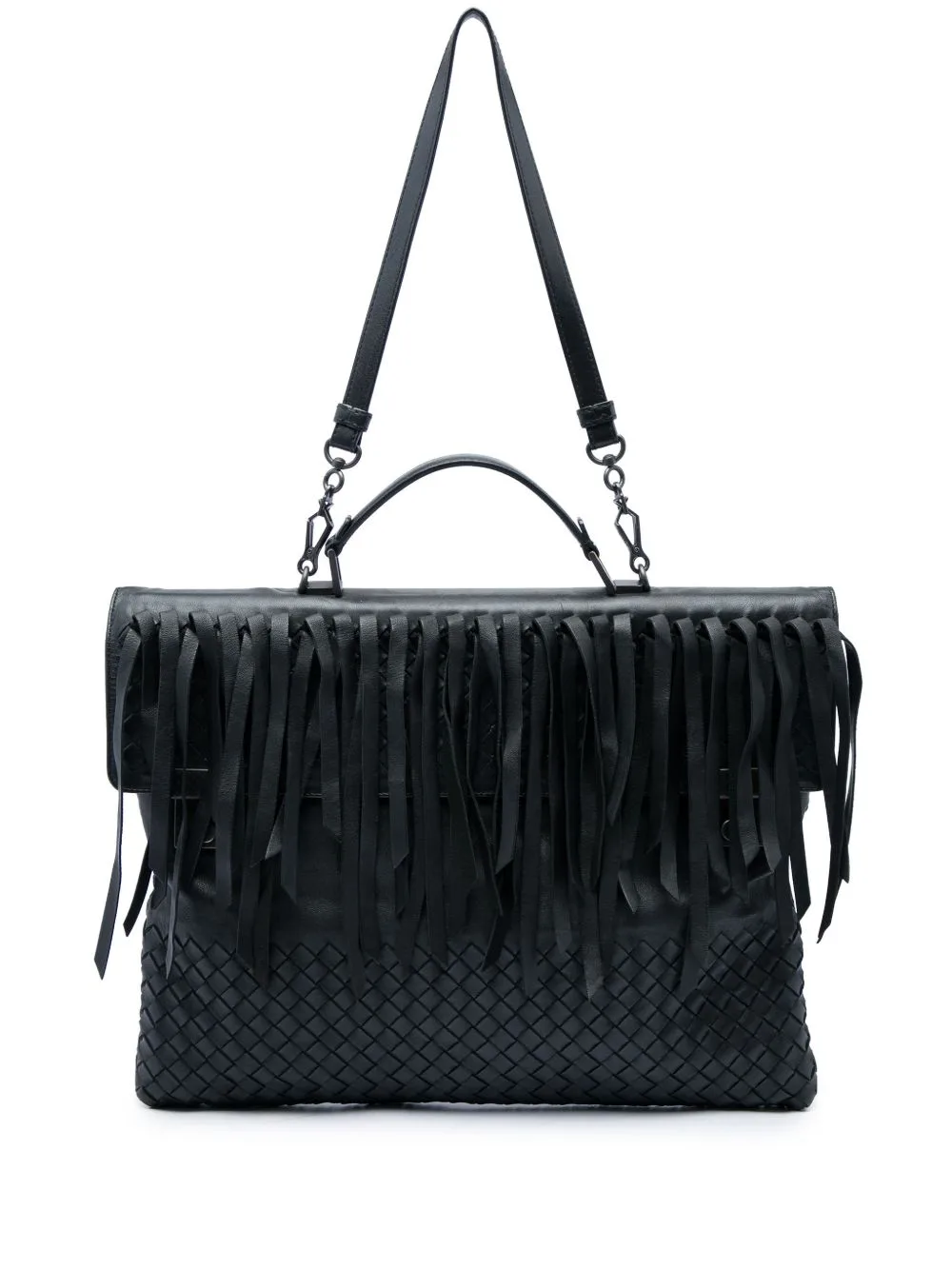 2012-2026 Nappa Intrecciato Fringe Business Bag by Bottega Veneta Pre-Owned