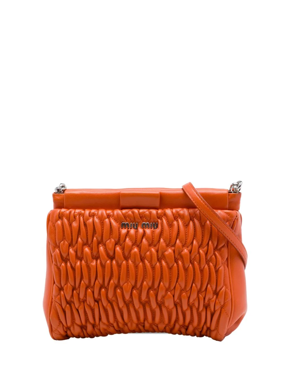2010-2026 Matelasse Nappa Frame Clutch with Strap Crossbody Bag by Miu Miu Pre-Owned