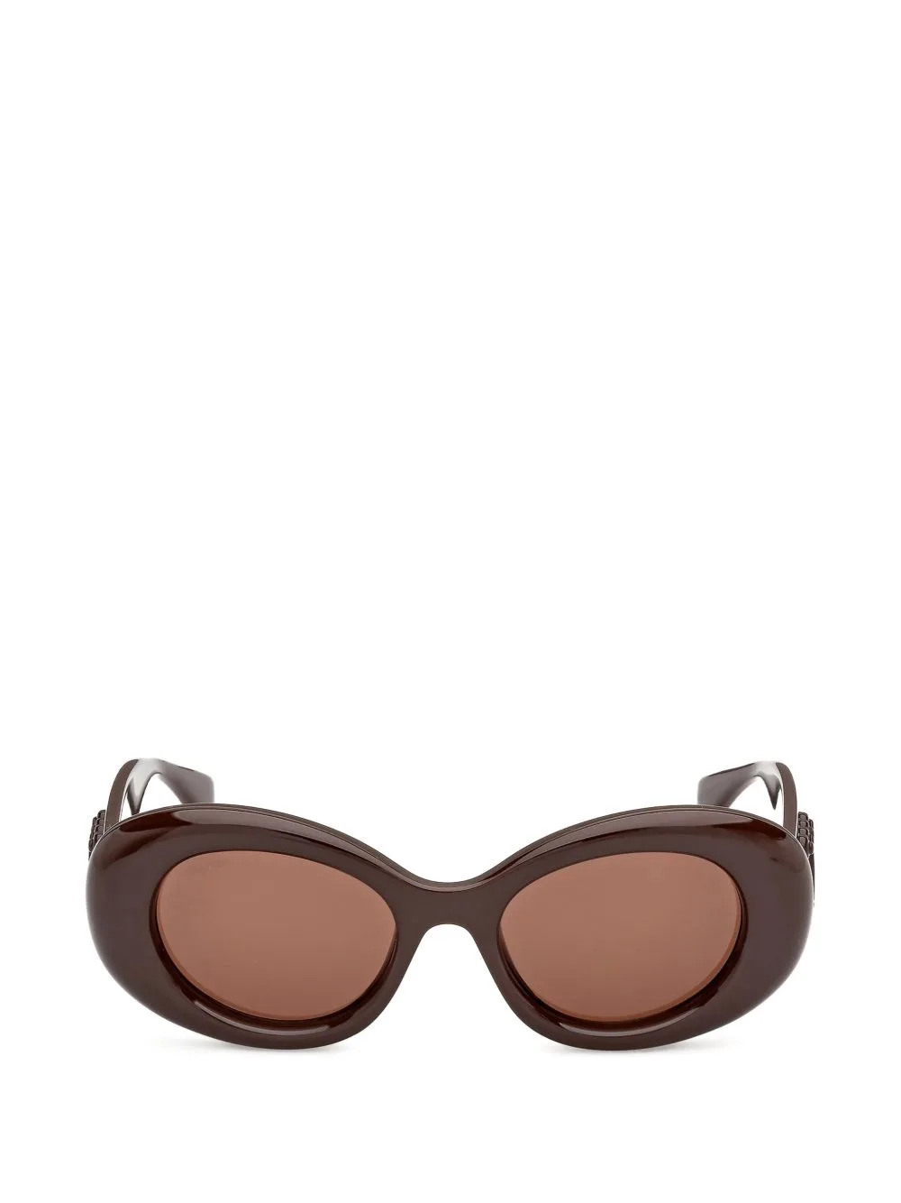 Logo-Plaque Oval-Frame Sunglasses by Max Mara Eyewear