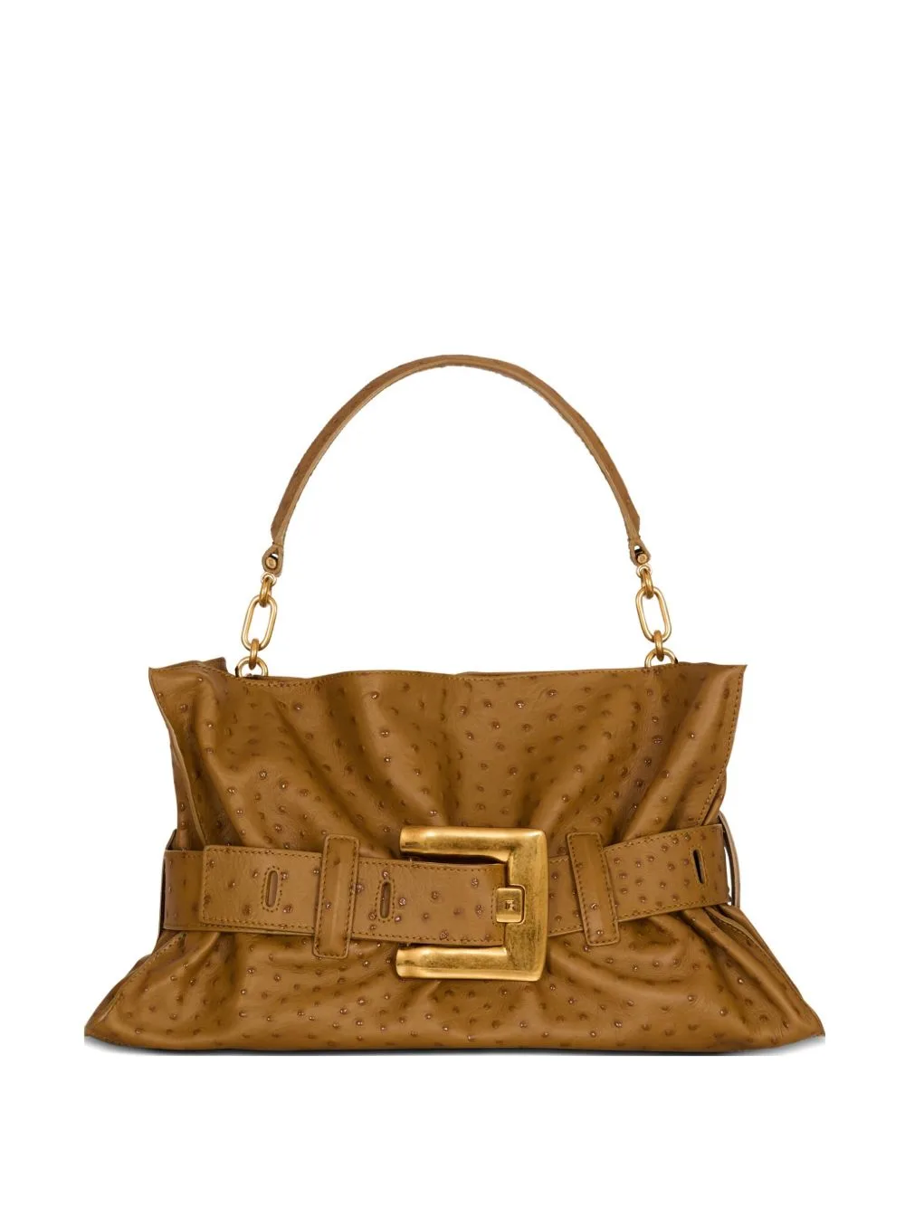 Medium Anthem Bag in Embossed Calfskin by Balmain
