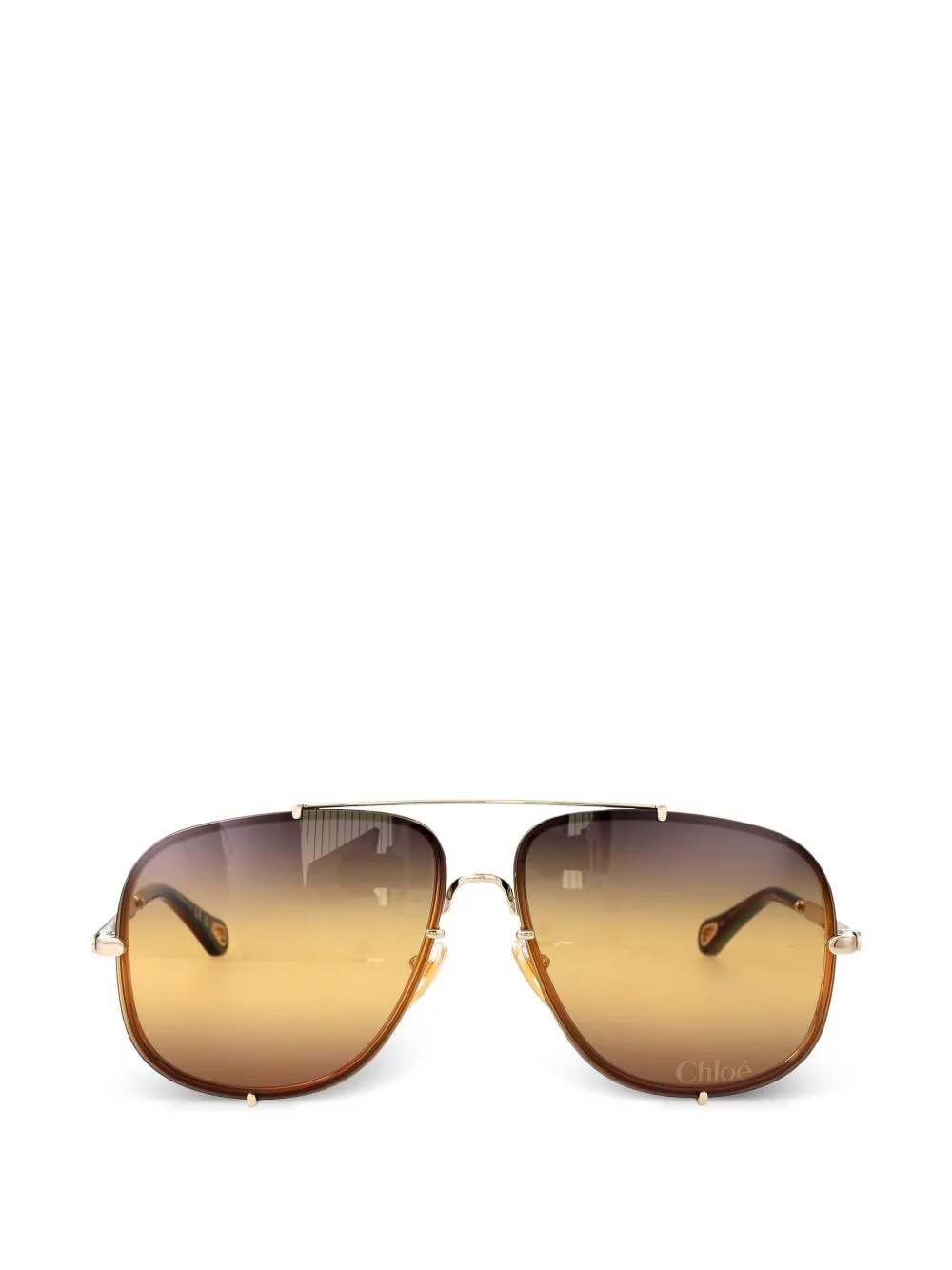 Ivy Double-Bridge Pilot-Frame Sunglasses by Chloé Eyewear