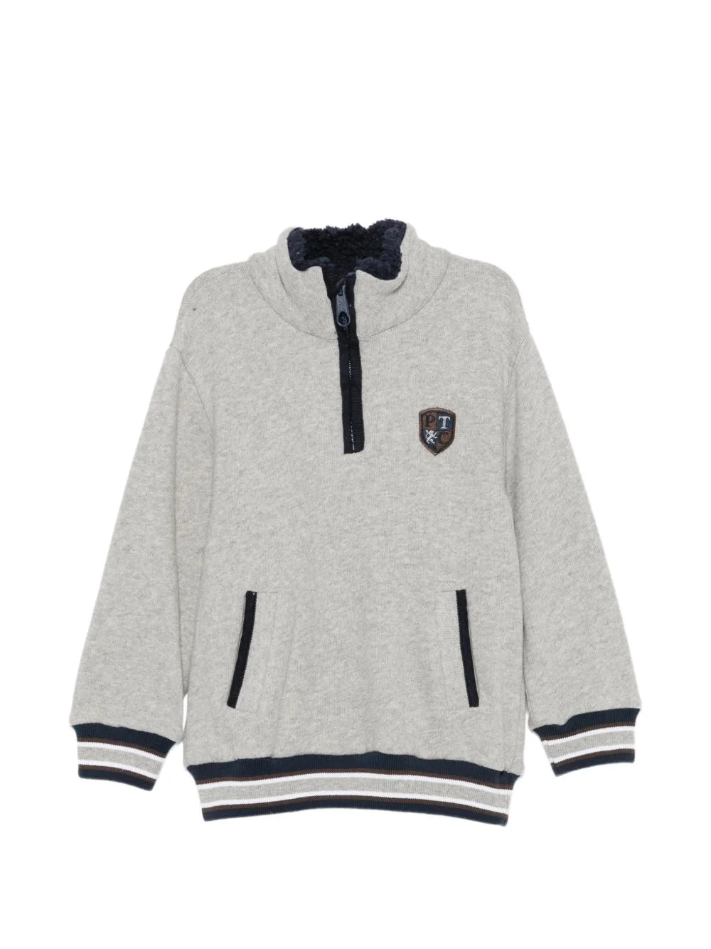 Quarter-Zip Logo-Patch Sweater by Patachou
