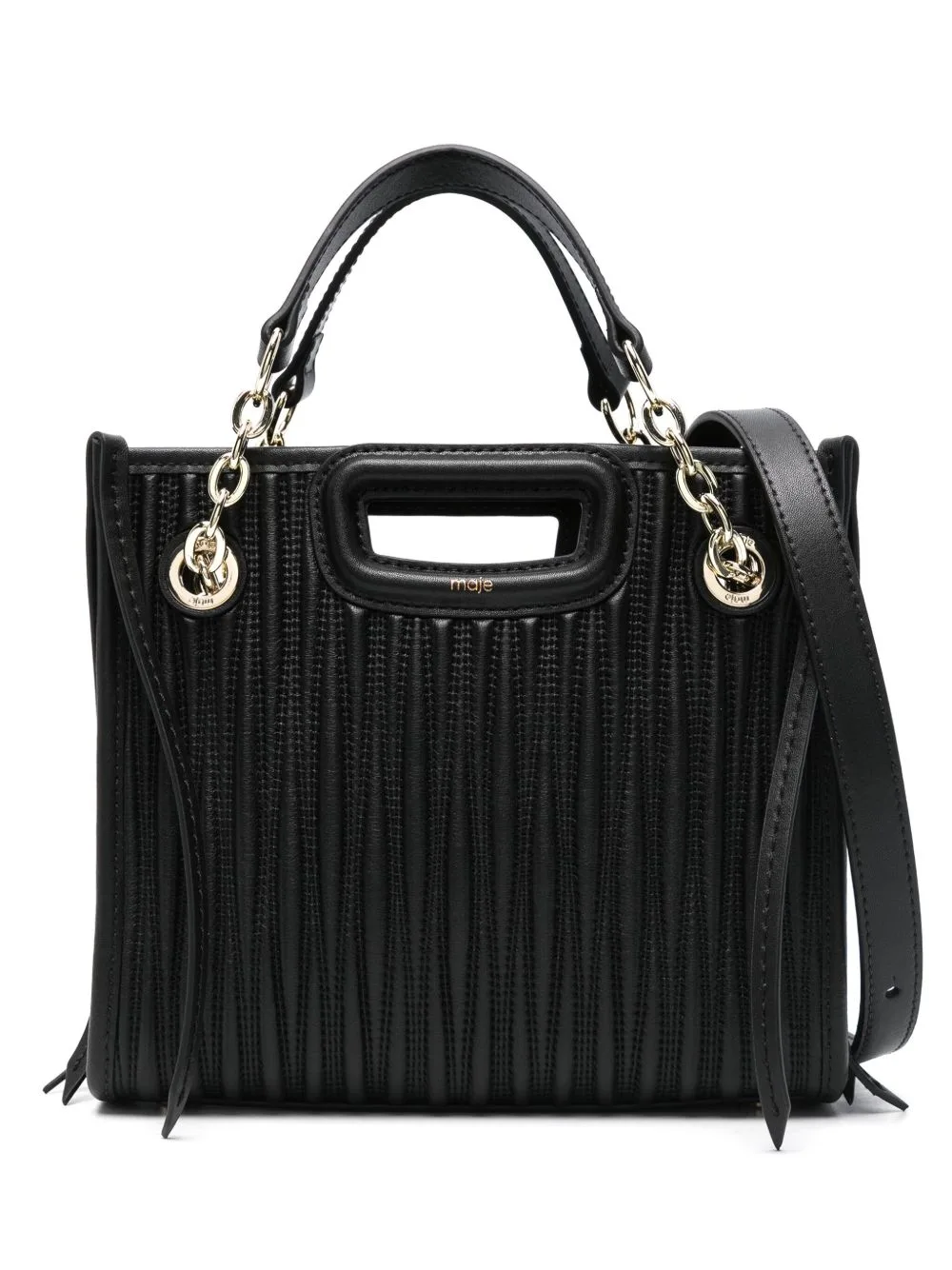 Mini Quilted Leather Tote Bag by Maje