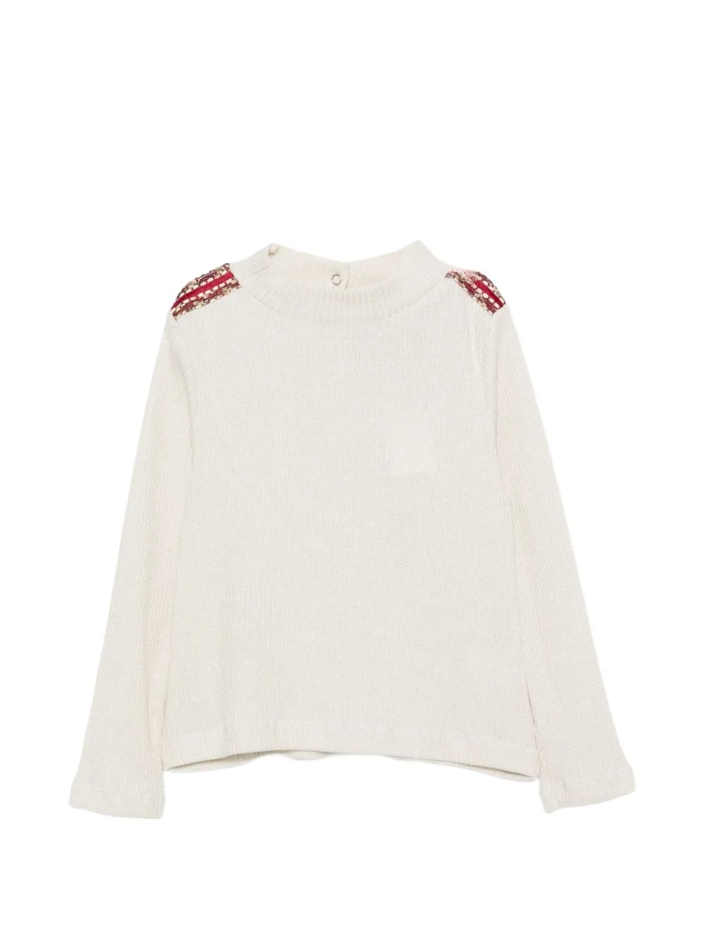 Tweed-Trim Ribbed-Knit Sweater by Patachou