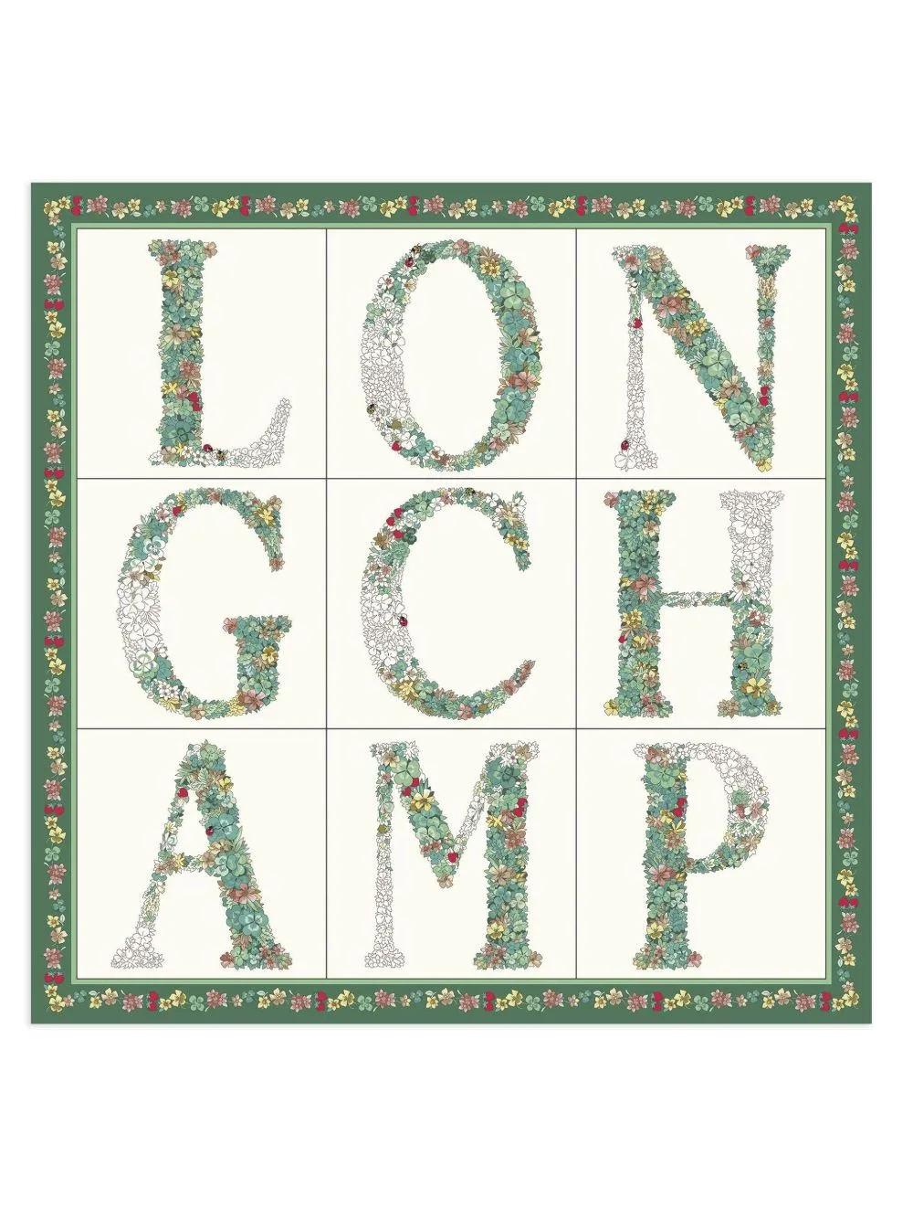 Floral Monogram Silk Scarf by Longchamp