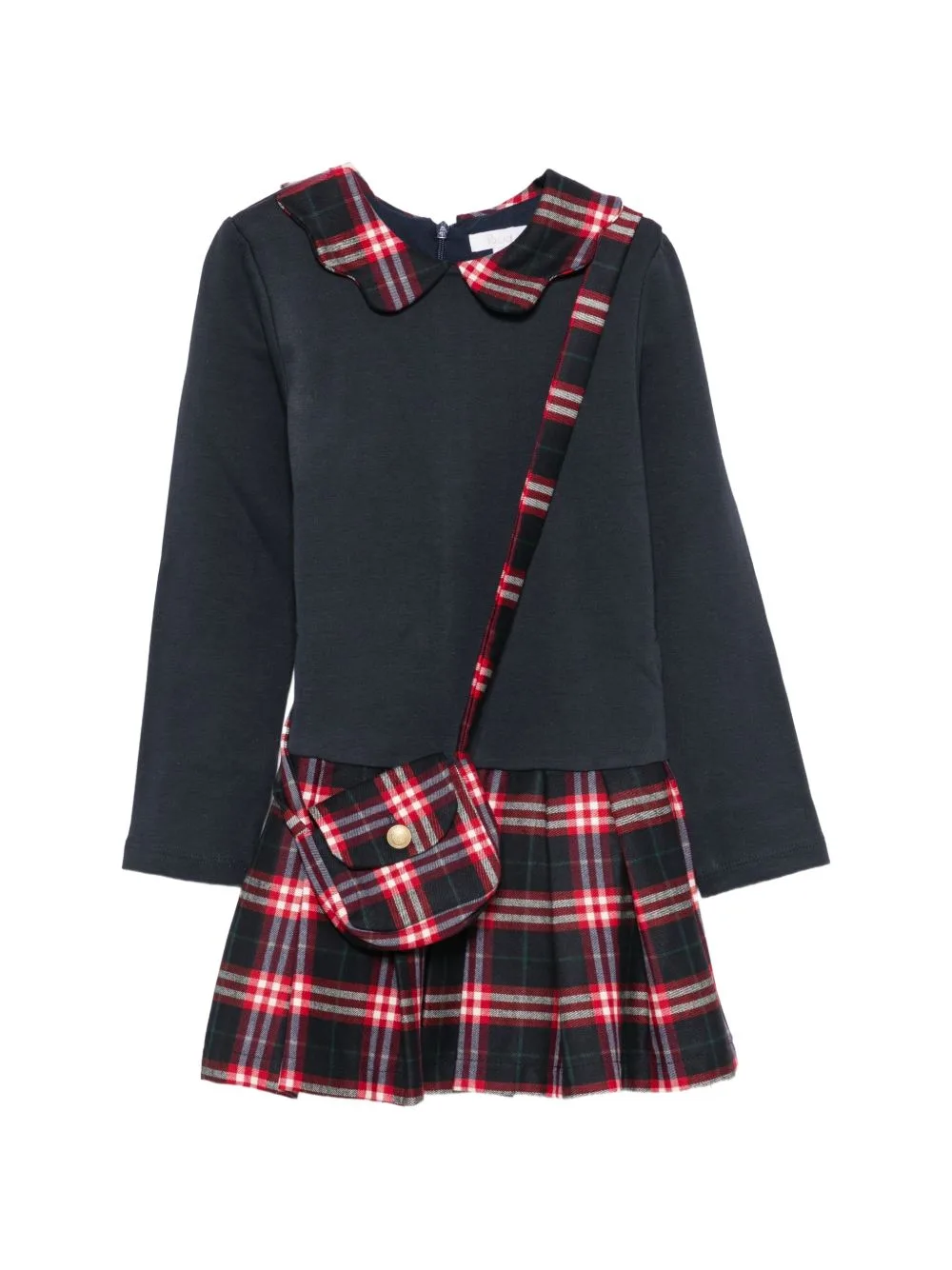 Tartan-Panelled Dress by Patachou
