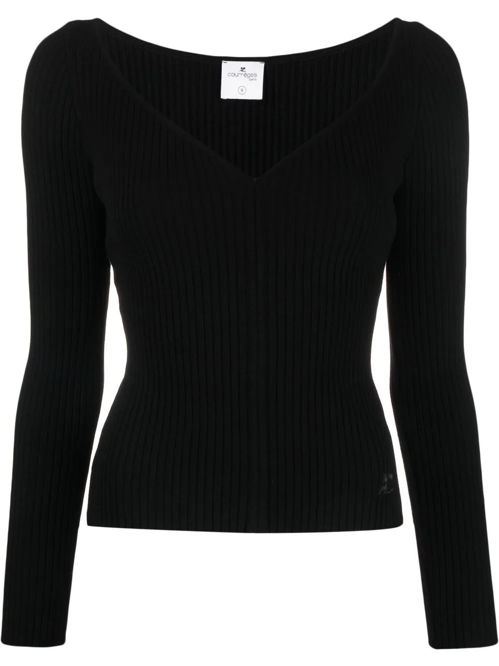 V-Neck Ribbed Jumper by Courrèges