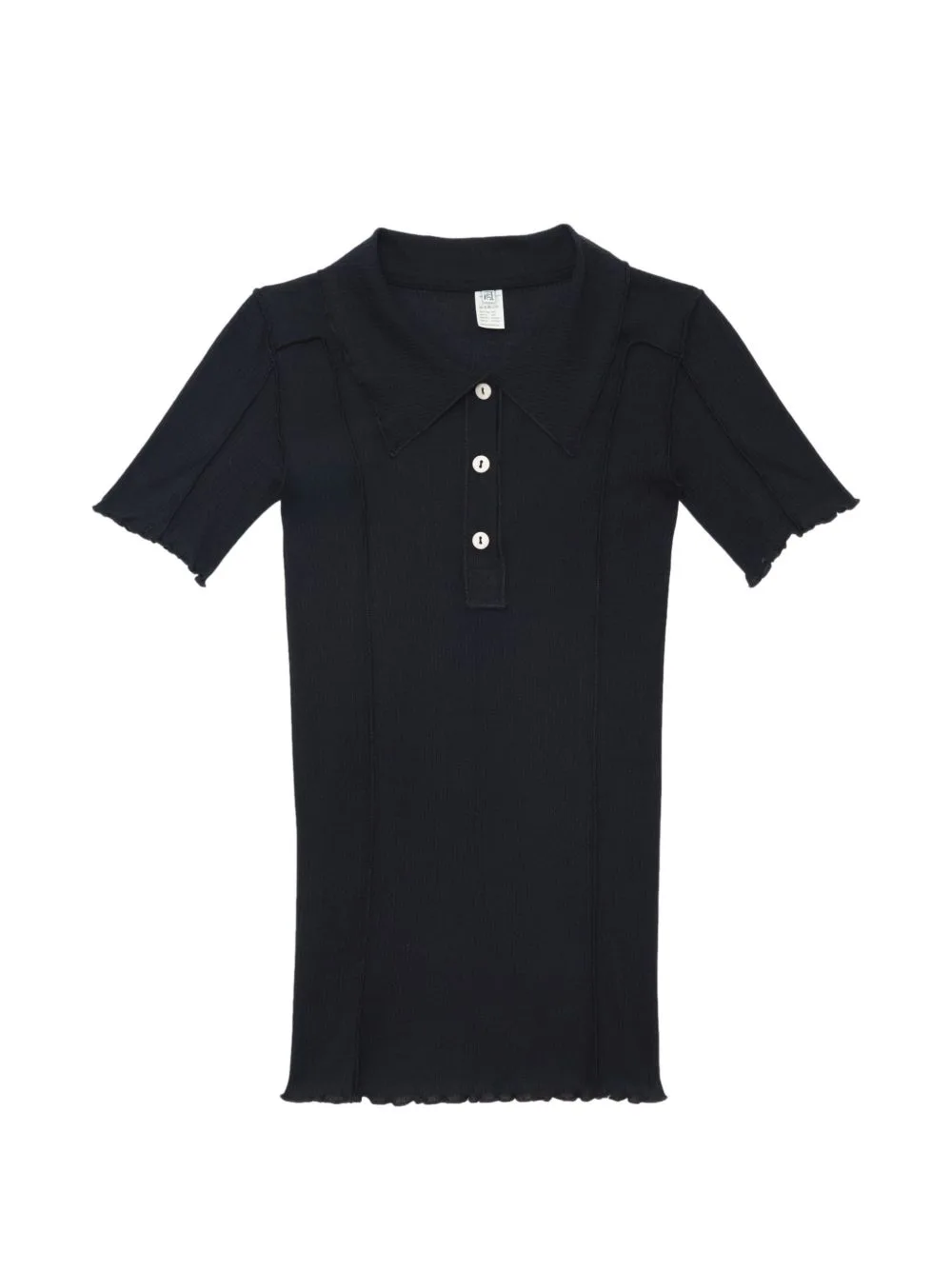 Omato Ribbed-Knit Polo T-Shirt by Baserange